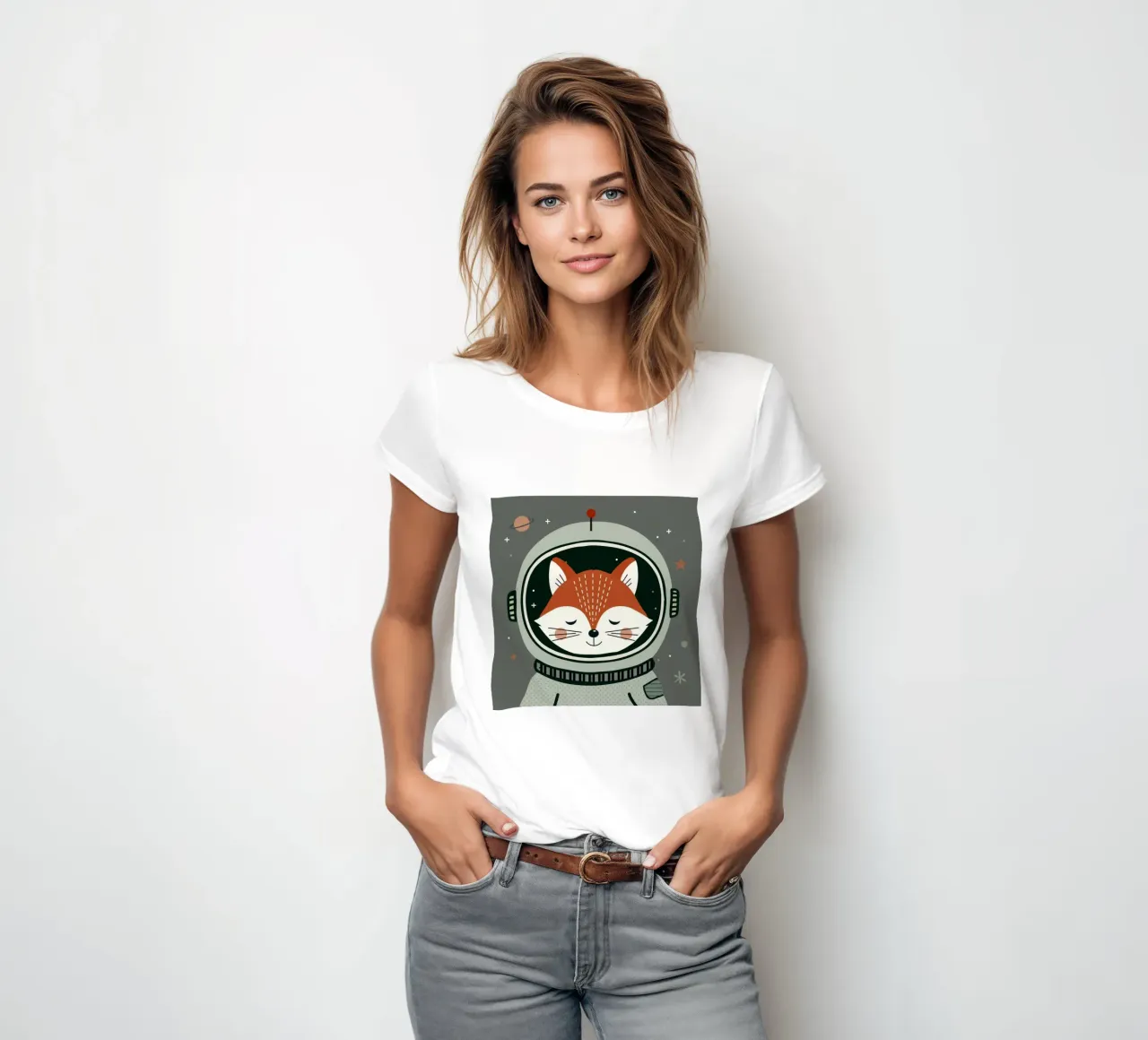 Fuchs Astronaut – Weltraumdesign für Traumreisen Frauen T-Shirt von namosh