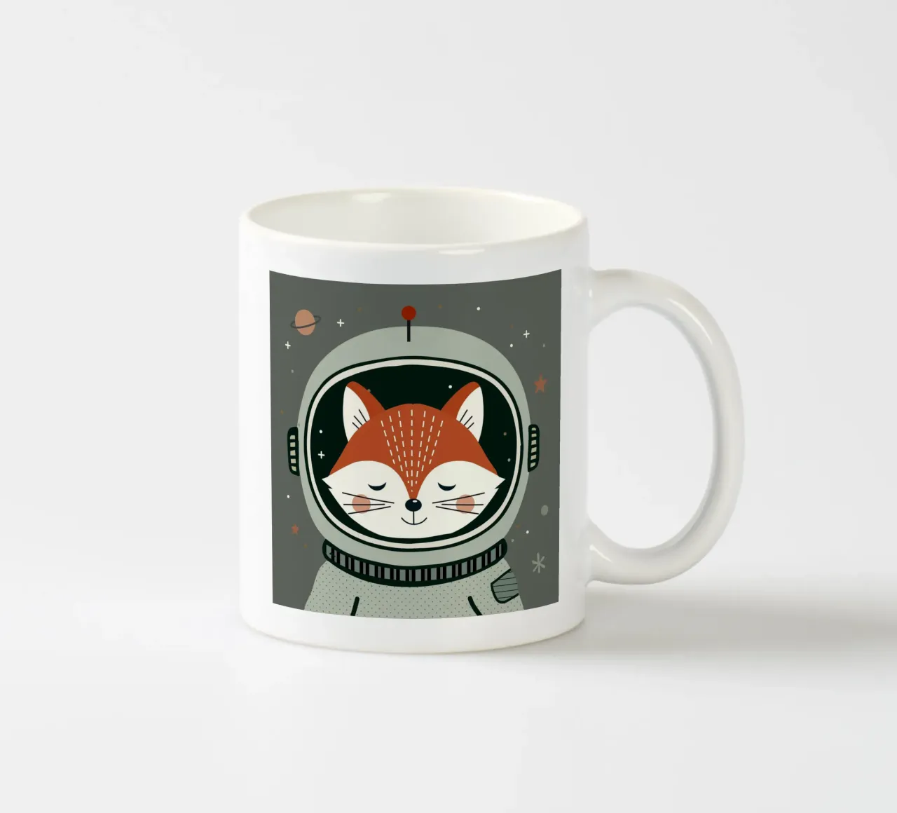 Fuchs Astronaut - Ruimteontwerp voor droomreizen keramische mok van namosh