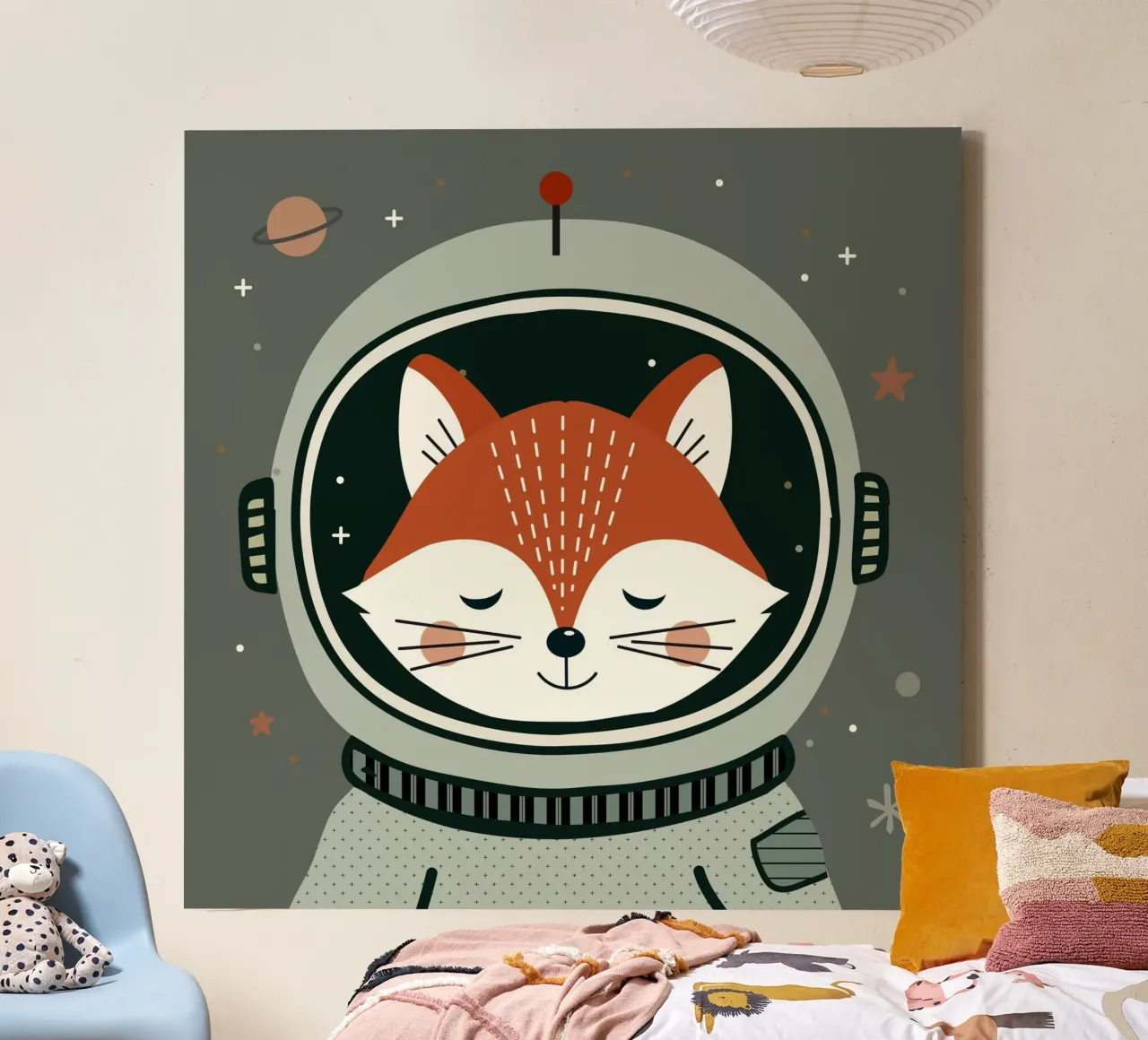 Fuchs Astronaut - Ruimteontwerp voor droomreizen canvas met Baklijst van namosh