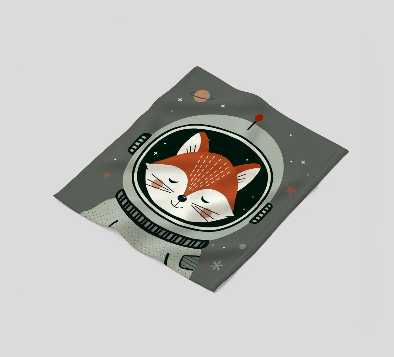 Fuchs Astronaut – Weltraumdesign für Traumreisen Fleecedecke von namosh