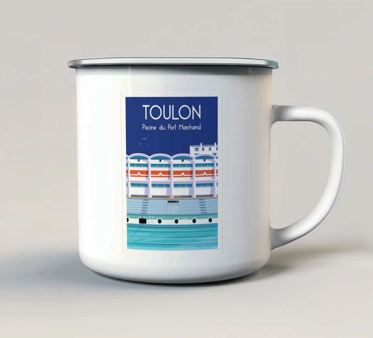 Toulon Piscine du Port Marchand tazza in smalto da Raphaël Delerue