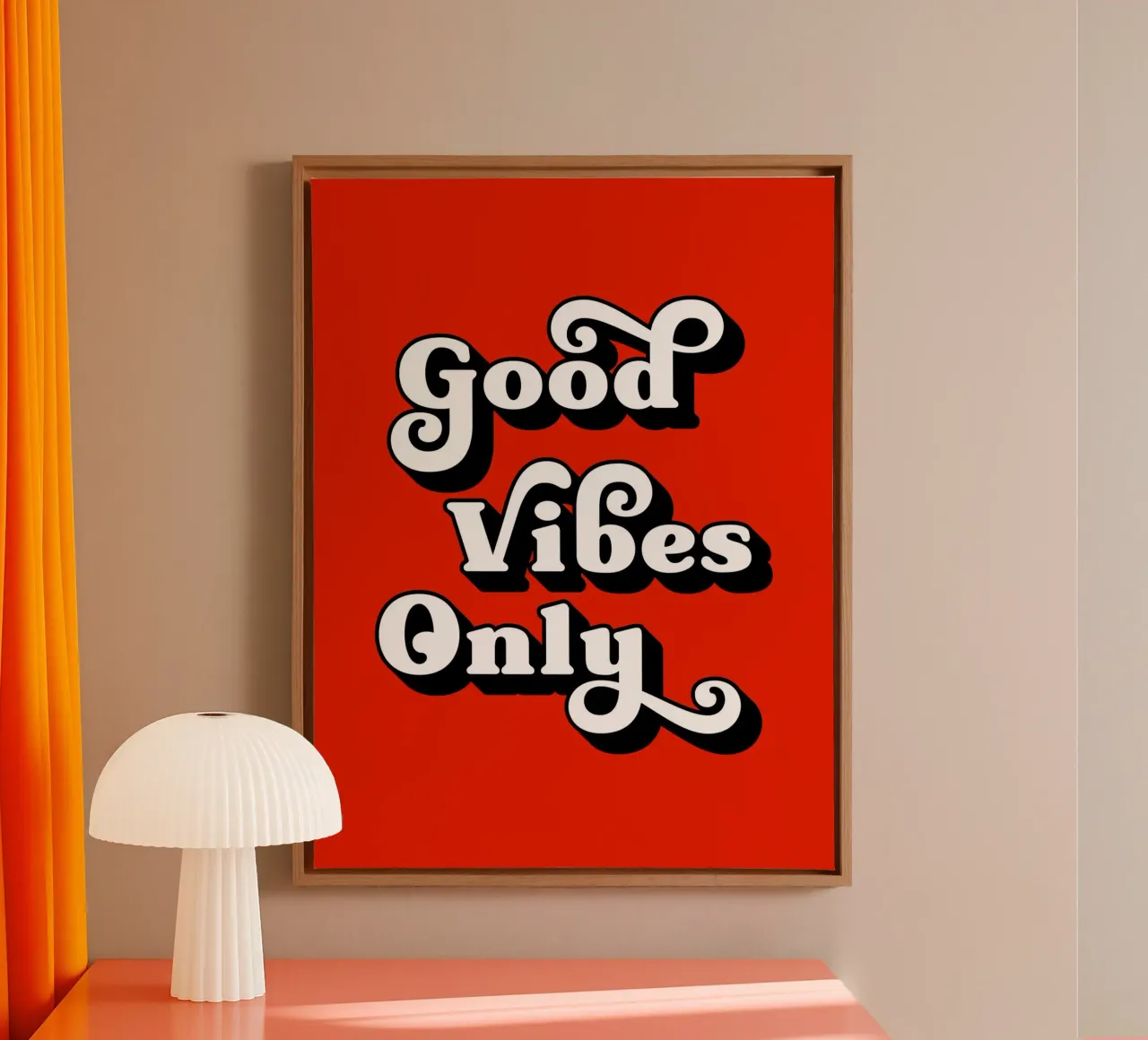 Alleen goede vibraties (Rode toon) canvas van Paigaam Studio
