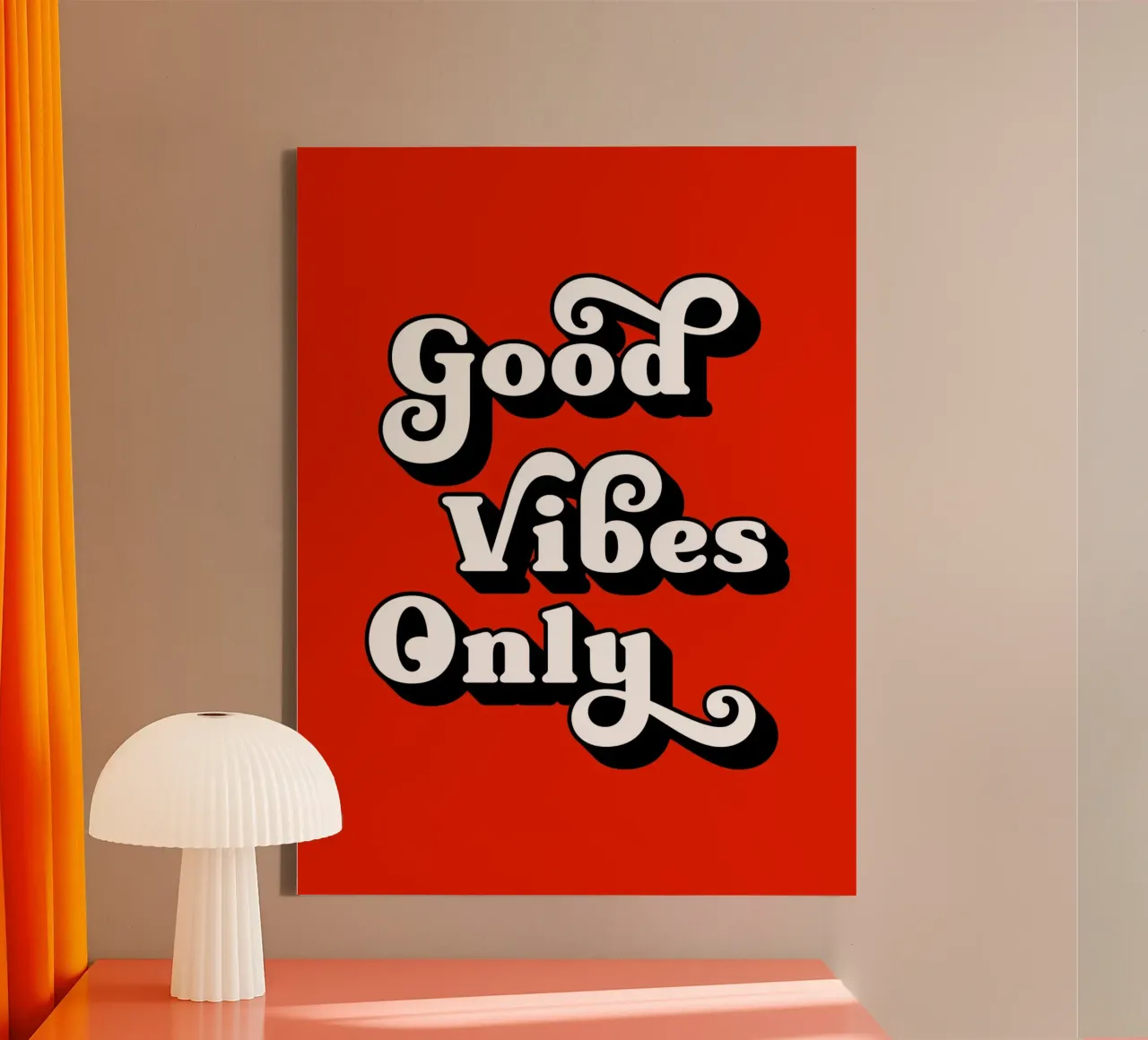 Alleen goede vibraties (Rode toon) canvas van Paigaam Studio