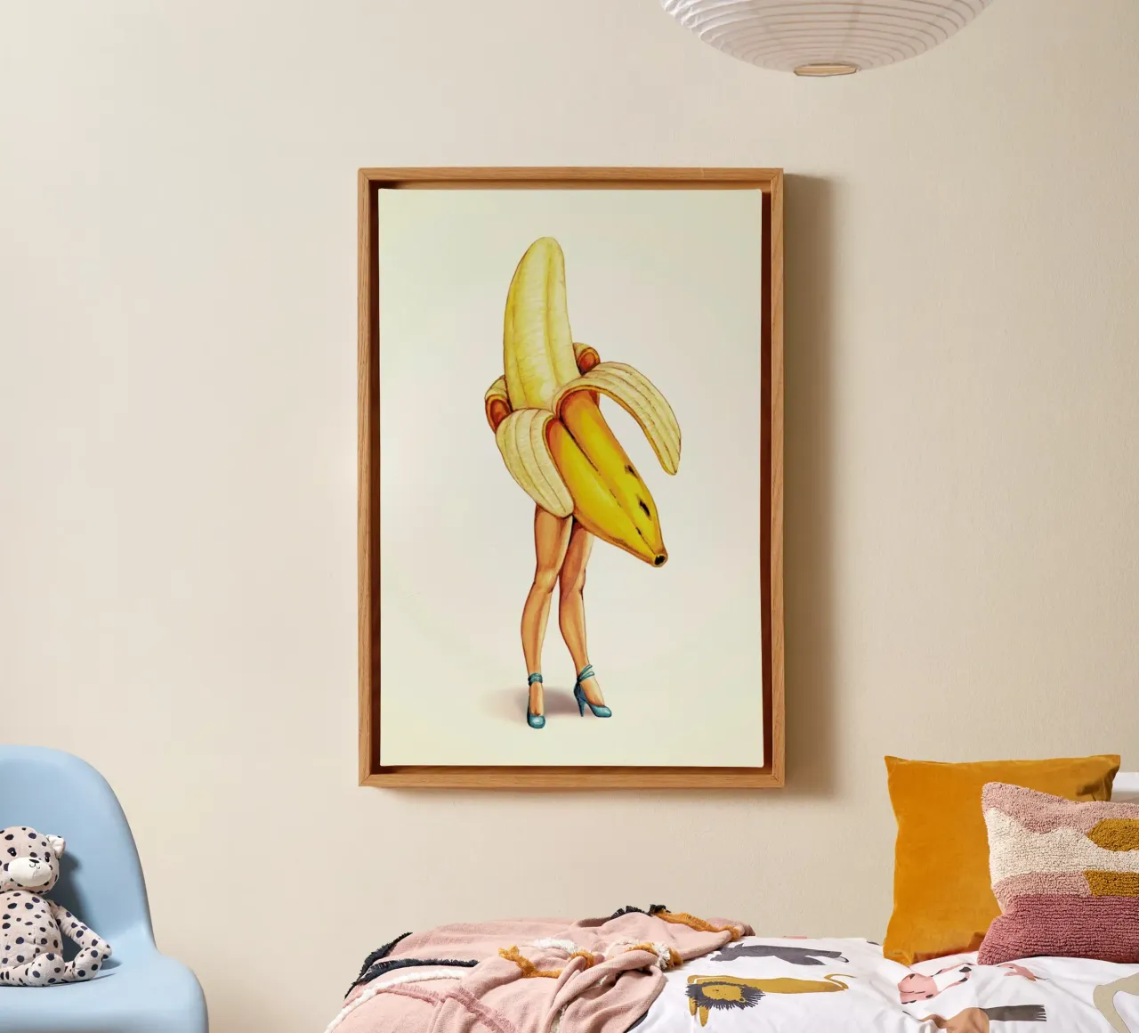 Fruit Stand - Banana canvas met Baklijst van Kelly Gilleran