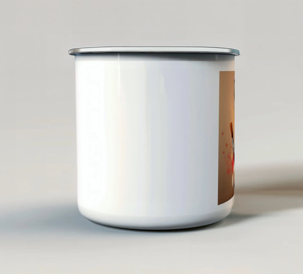 Coniglietto giocoso che dipinge con spruzzi di colore - Bunny Art tazza in smalto da FlexiDesignsByK