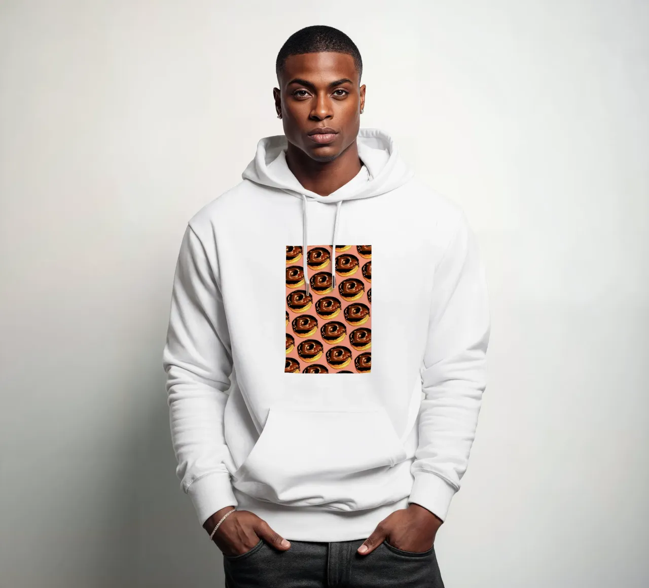 Chocolate Donut Pattern - Pink felpa con cappuccio da Kelly Gilleran