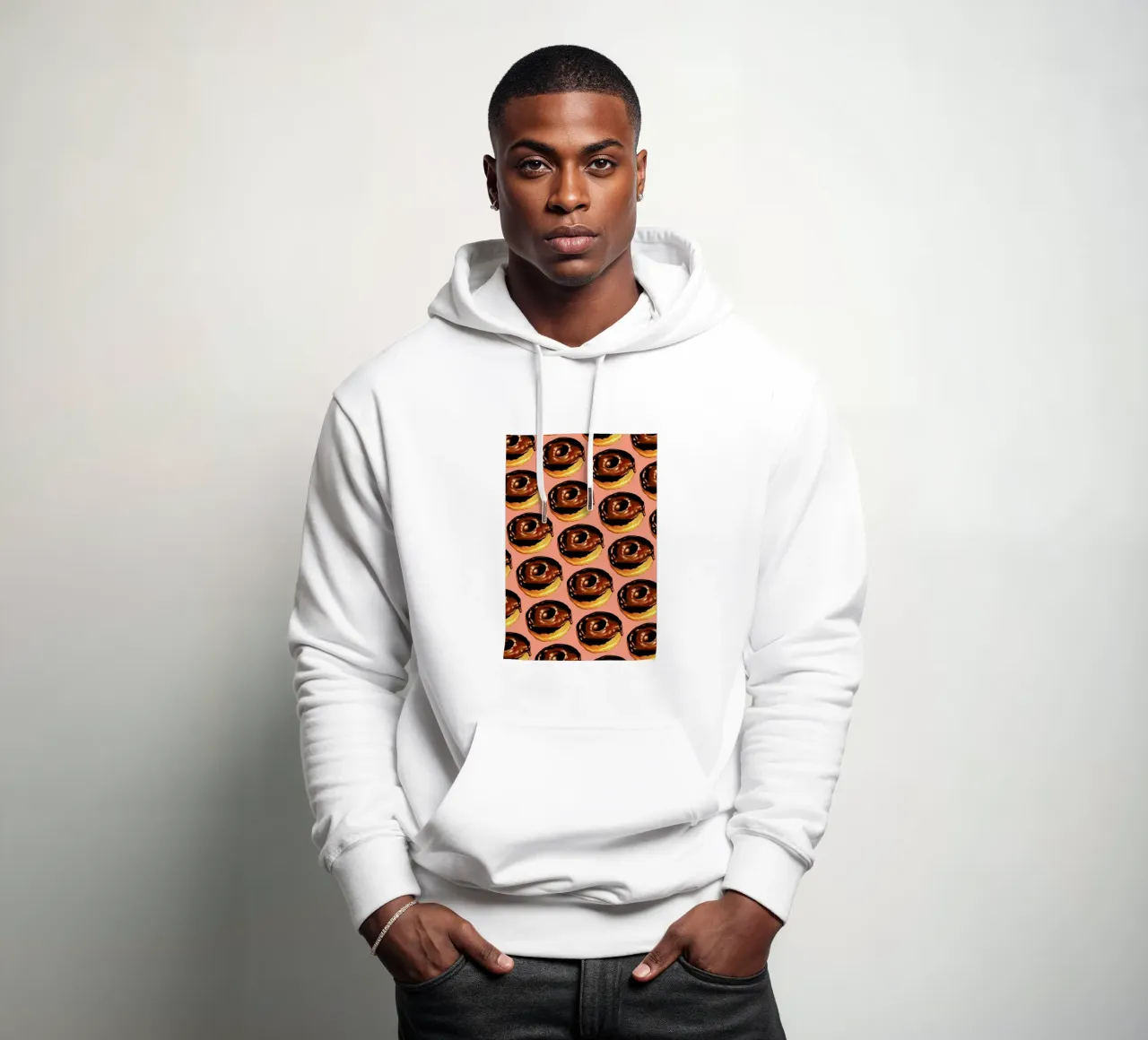 Chocolate Donut Pattern - Pink sudadera con capucha de Kelly Gilleran