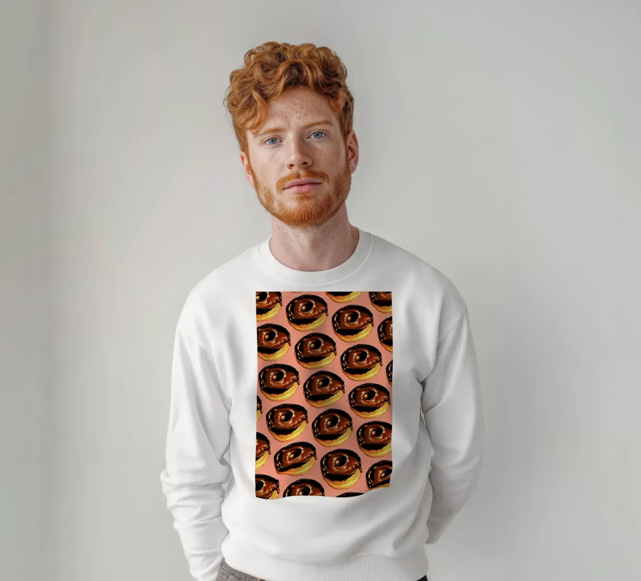 Chocolate Donut Pattern - Pink Sweatshirt von Kelly Gilleran