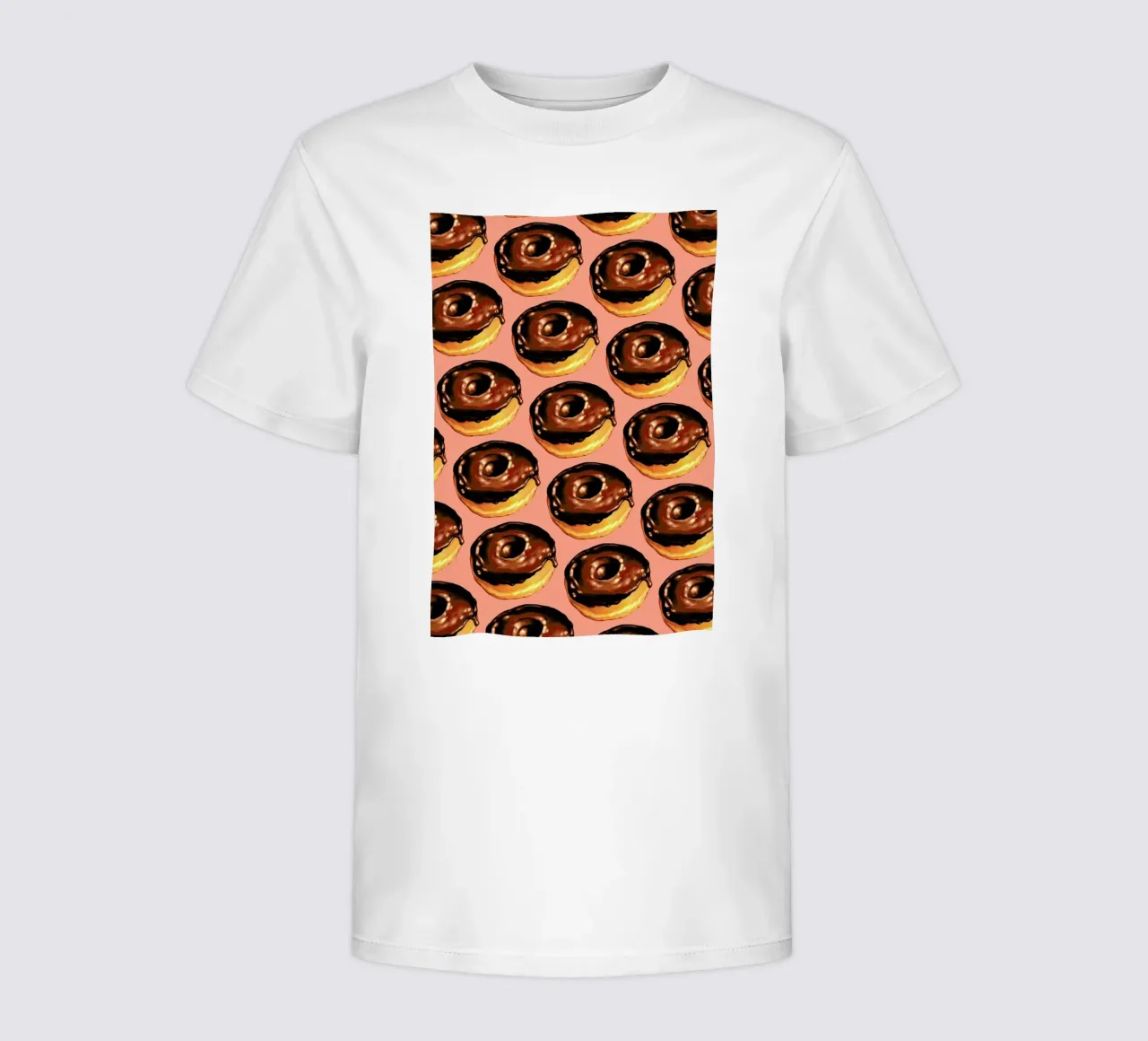 Chocolate Donut Pattern - Pink kids t-shirt by Kelly Gilleran