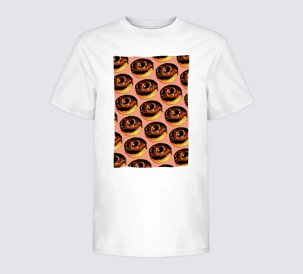 Chocolate Donut Pattern - Pink kids t-shirt by Kelly Gilleran