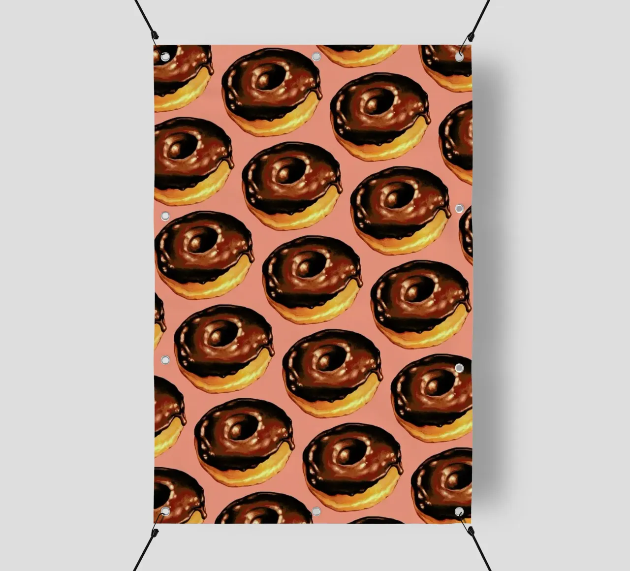 Chocolate Donut Pattern - Pink telo in pvc da Kelly Gilleran