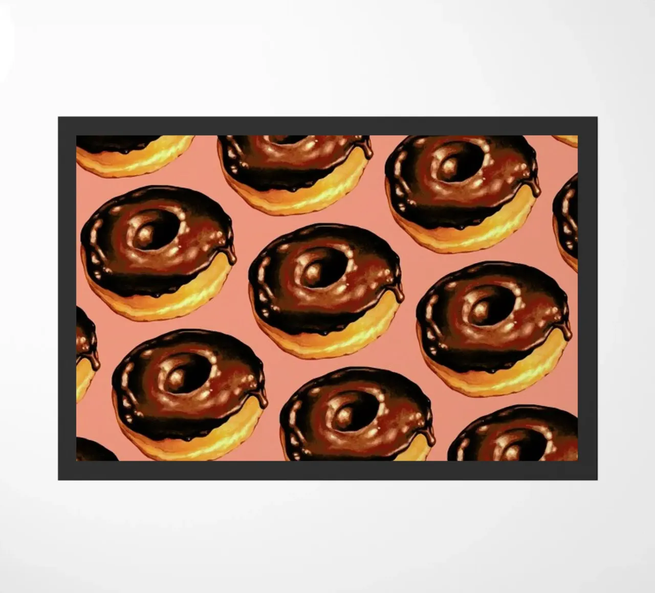 Chocolate Donut Pattern - Pink doormat by Kelly Gilleran