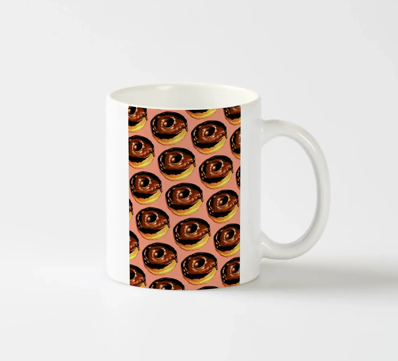 Chocolate Donut Pattern - Pink Keramik Tasse von Kelly Gilleran
