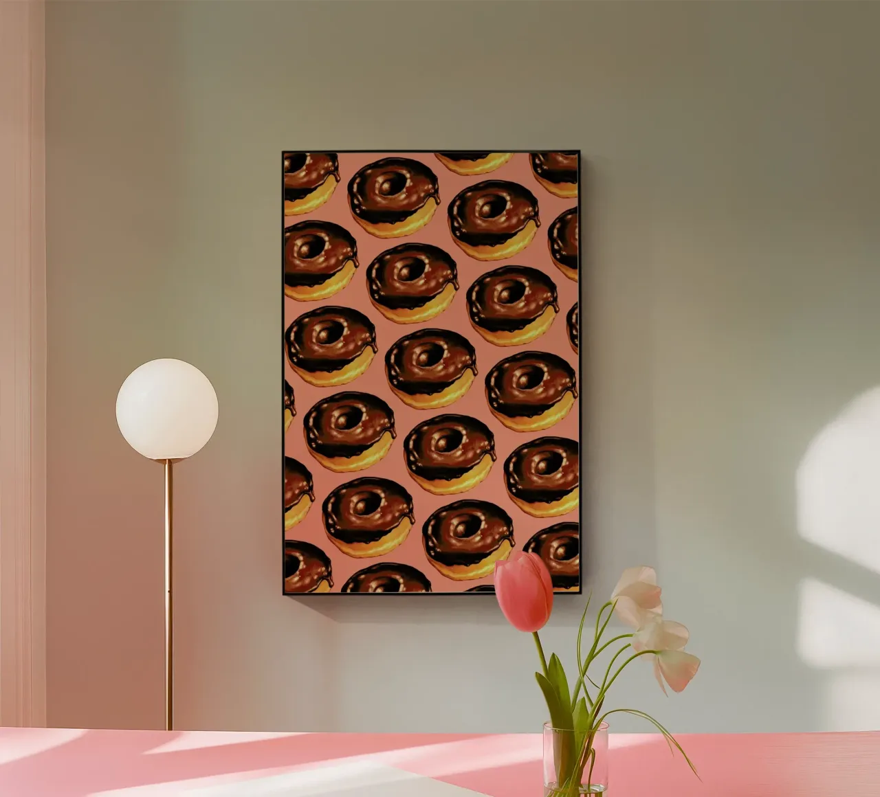 Chocolate Donut Pattern - Pink plexiglass da Kelly Gilleran