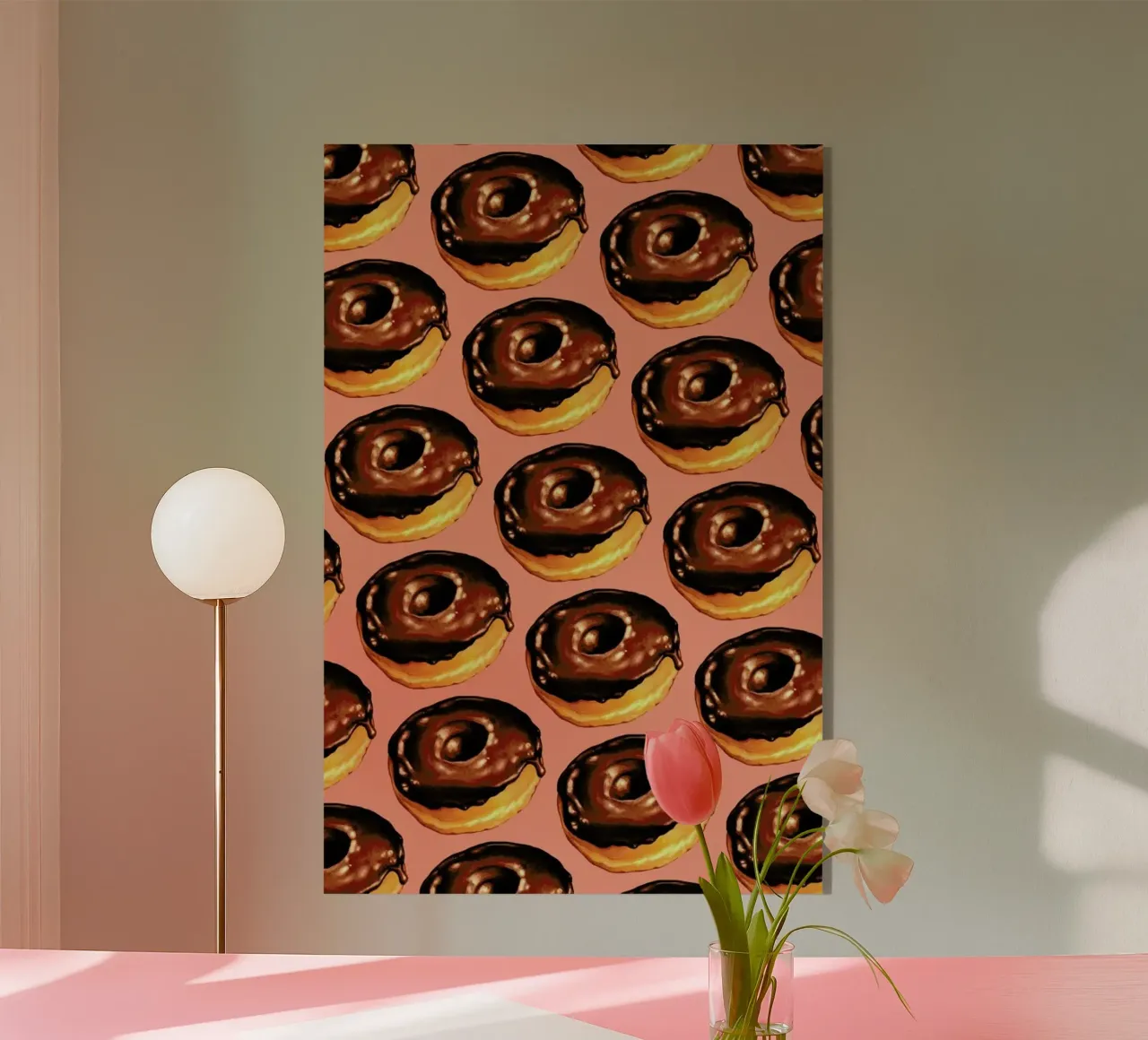 Chocolate Donut Pattern - Pink plexiglass da Kelly Gilleran
