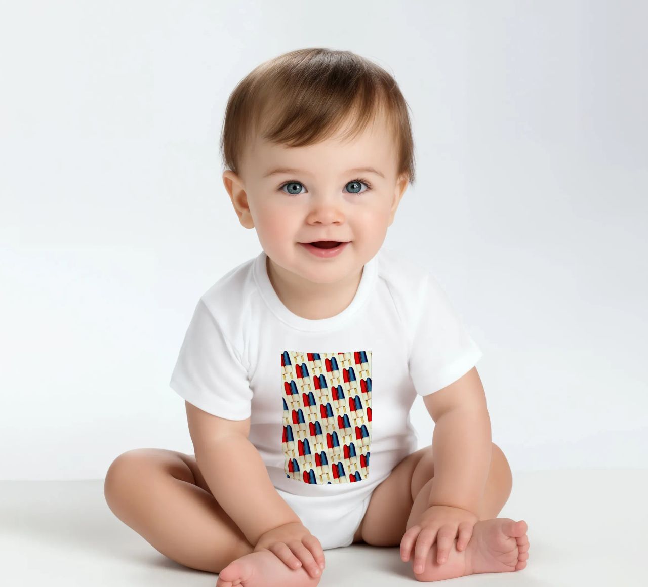 Double Popsicle Pattern body neonato maniche corte da Kelly Gilleran