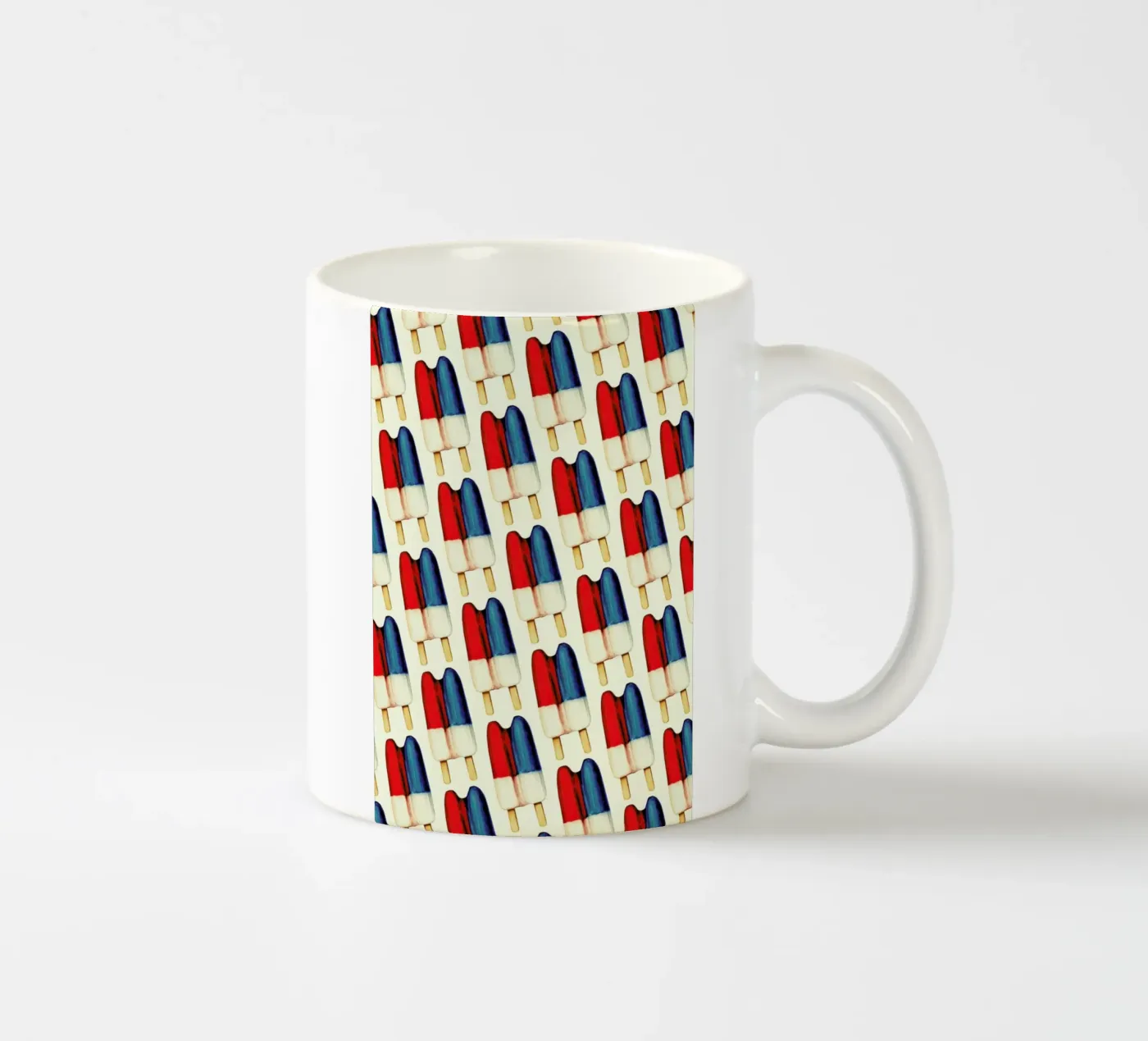 Double Popsicle Pattern ceramic mug by Kelly Gilleran