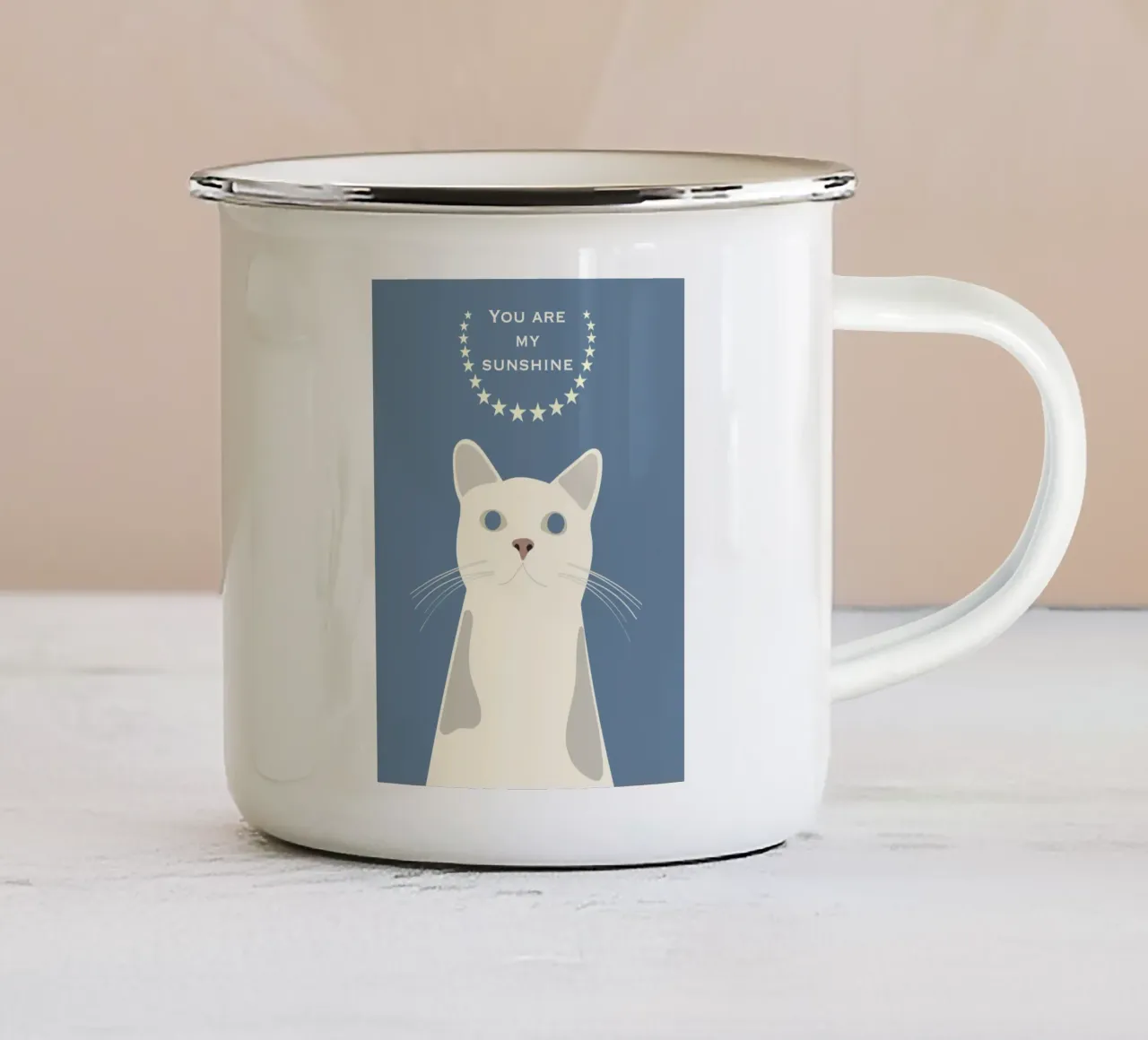 YOU ARE MY SUNSHINE CAT tazza in smalto da natural neutral