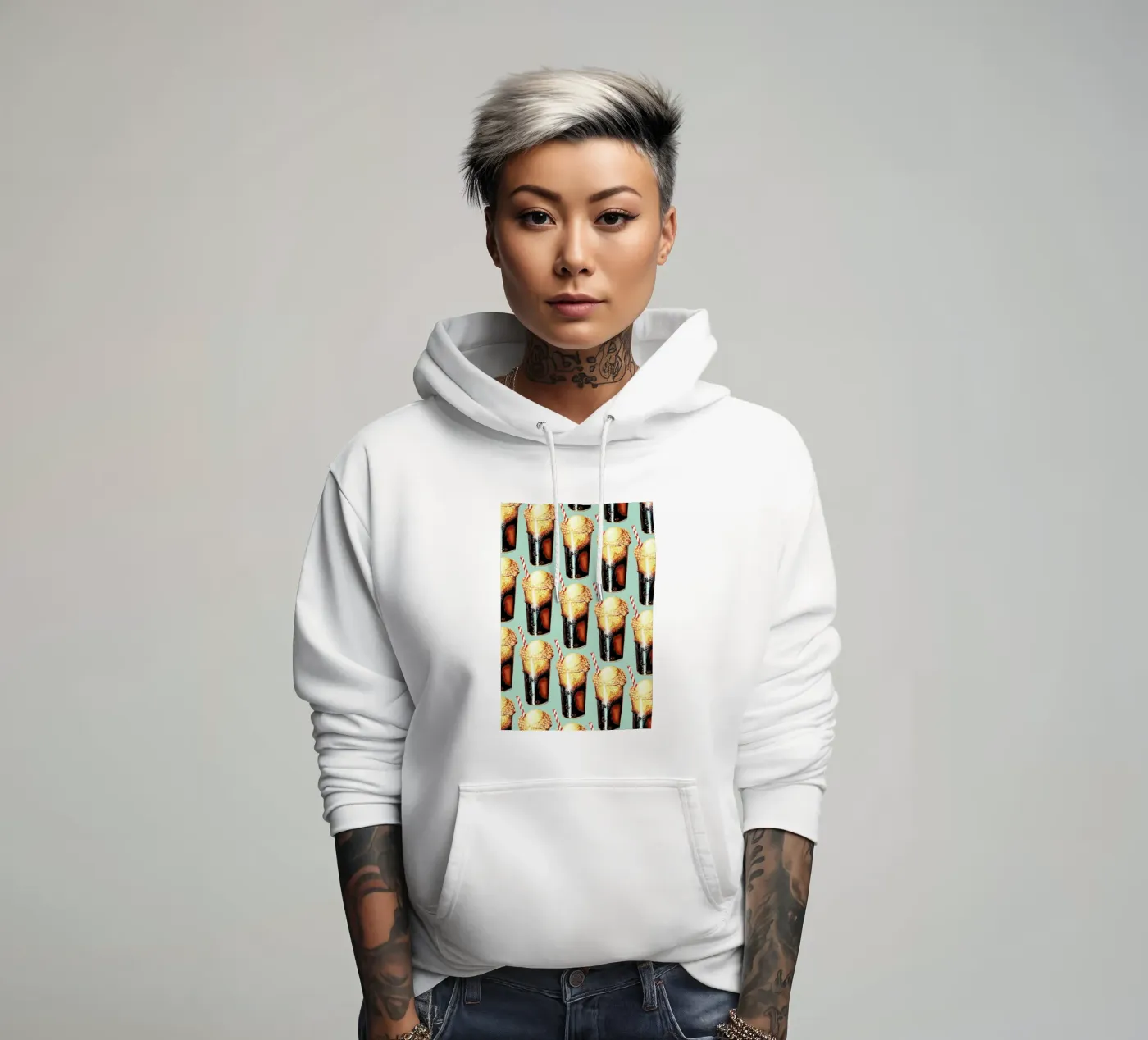 Rootbeer Float Pattern felpa con cappuccio da Kelly Gilleran