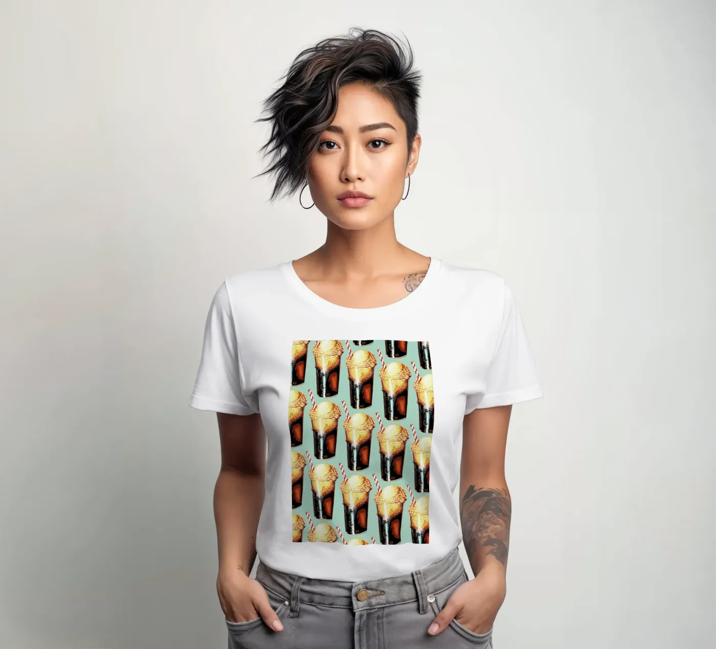 Rootbeer Float Pattern Frauen T-Shirt von Kelly Gilleran