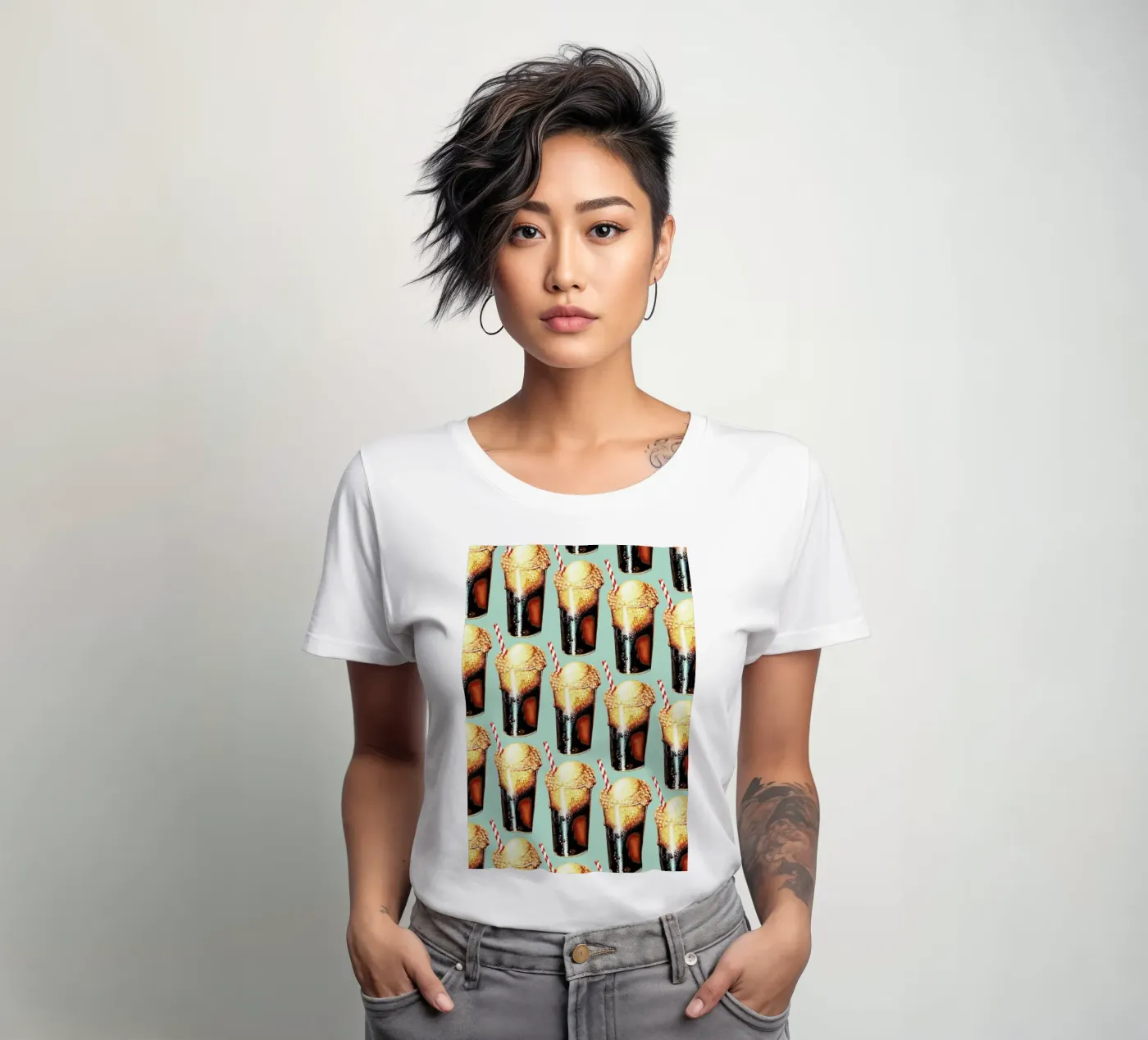 Rootbeer Float Pattern t-shirt da donna da Kelly Gilleran