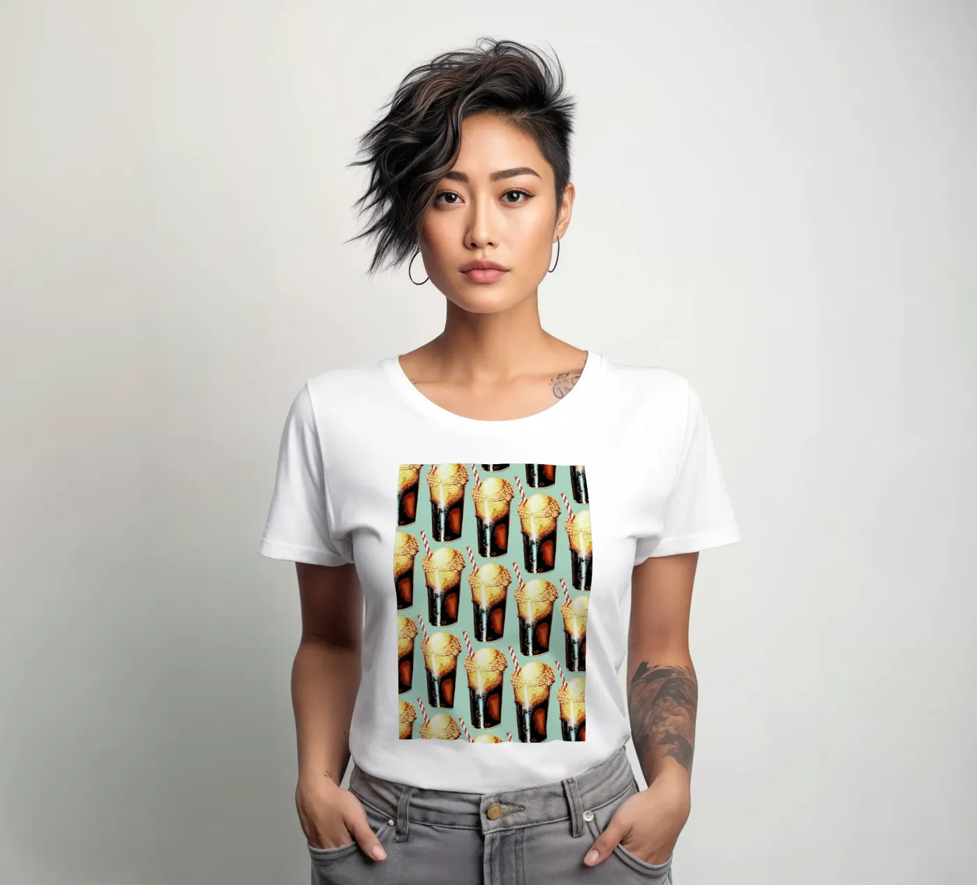 Rootbeer Float Pattern Frauen T-Shirt von Kelly Gilleran