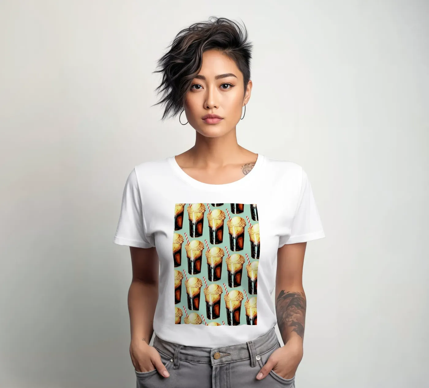 Rootbeer Float Pattern t-shirt da donna da Kelly Gilleran