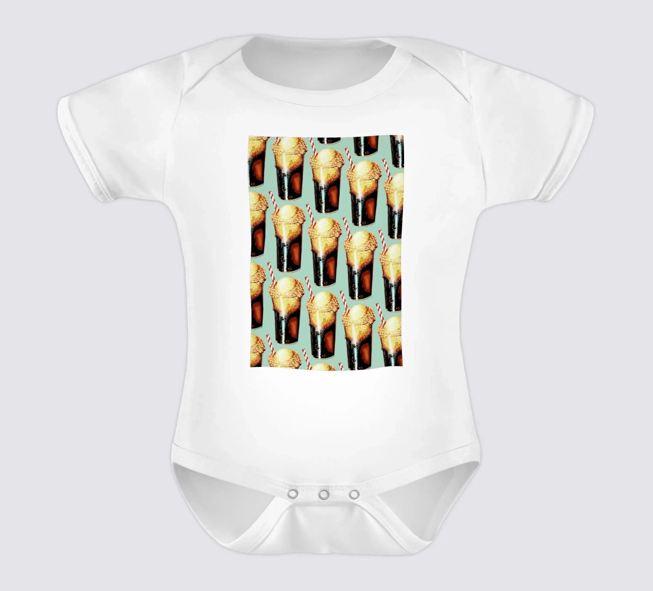Rootbeer Float Pattern body neonato maniche corte da Kelly Gilleran