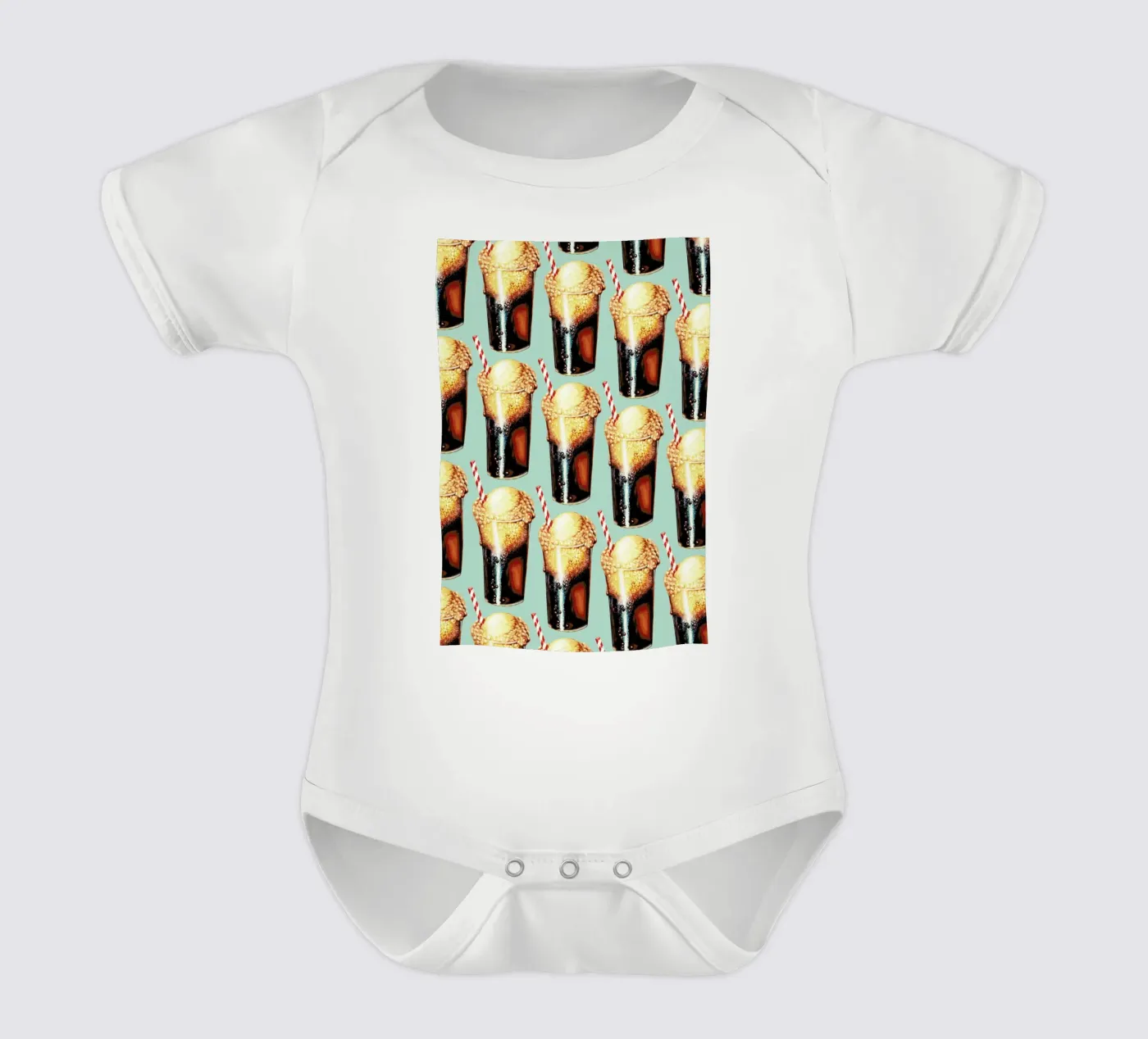 Rootbeer Float Pattern Kurzarm Babybody von Kelly Gilleran