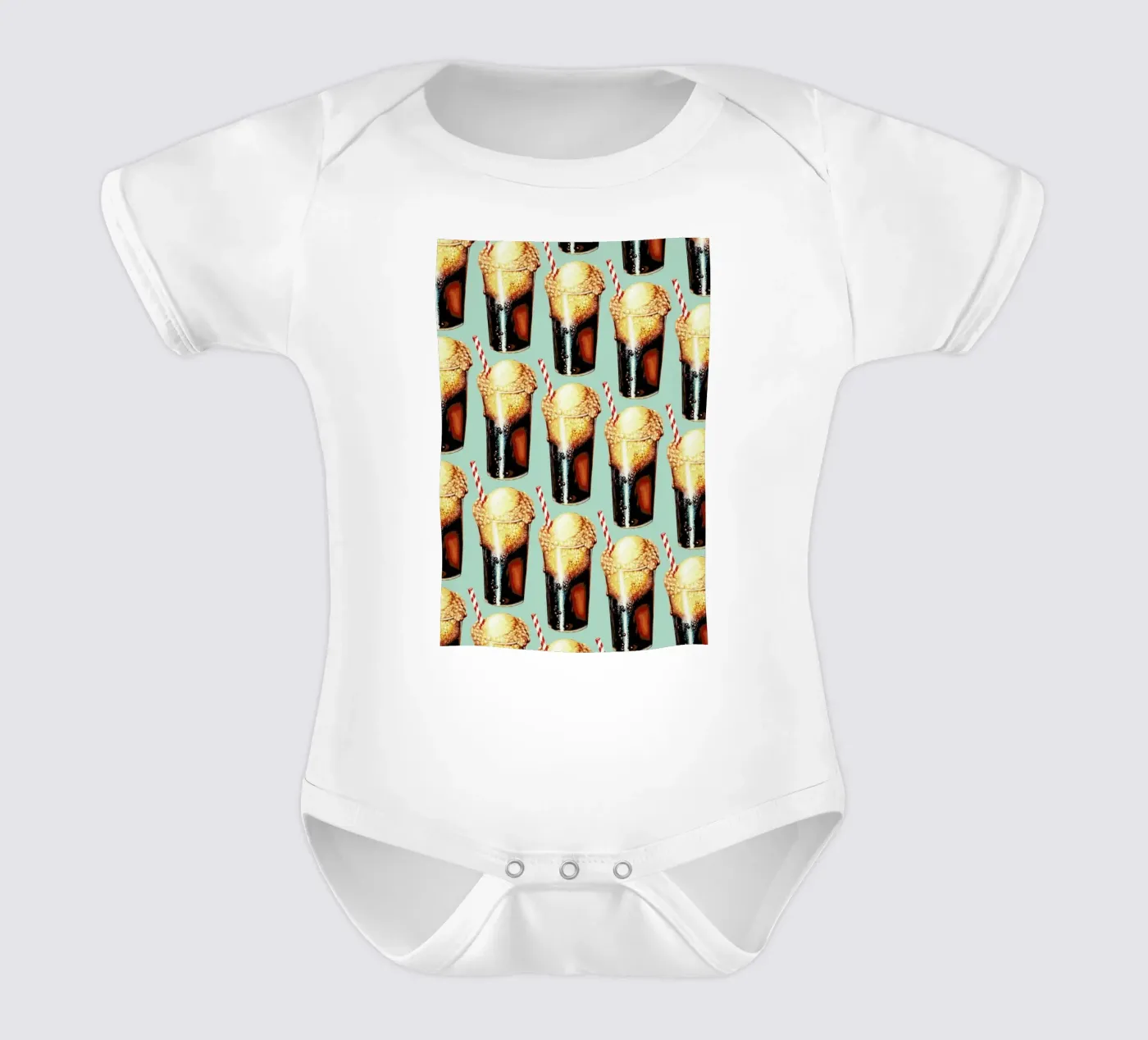 Rootbeer Float Pattern Kurzarm Babybody von Kelly Gilleran