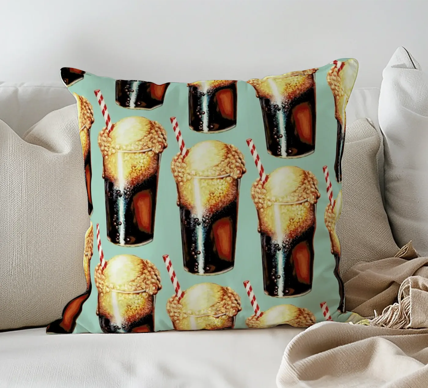 Rootbeer Float Pattern cuscino da Kelly Gilleran