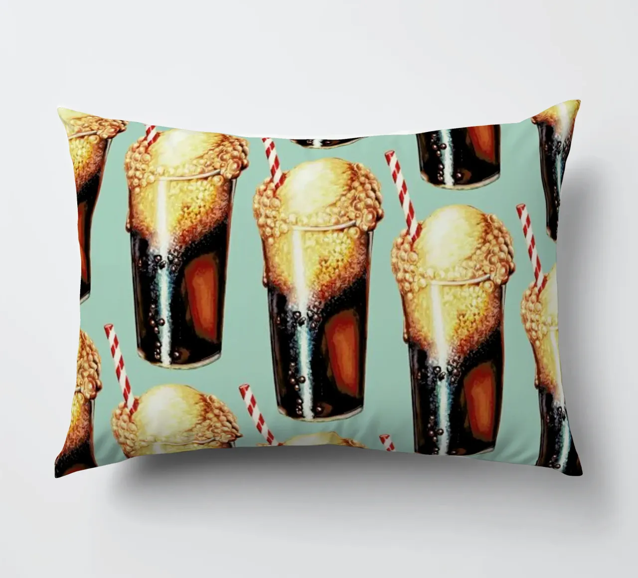 Rootbeer Float Pattern decorative cushion by Kelly Gilleran