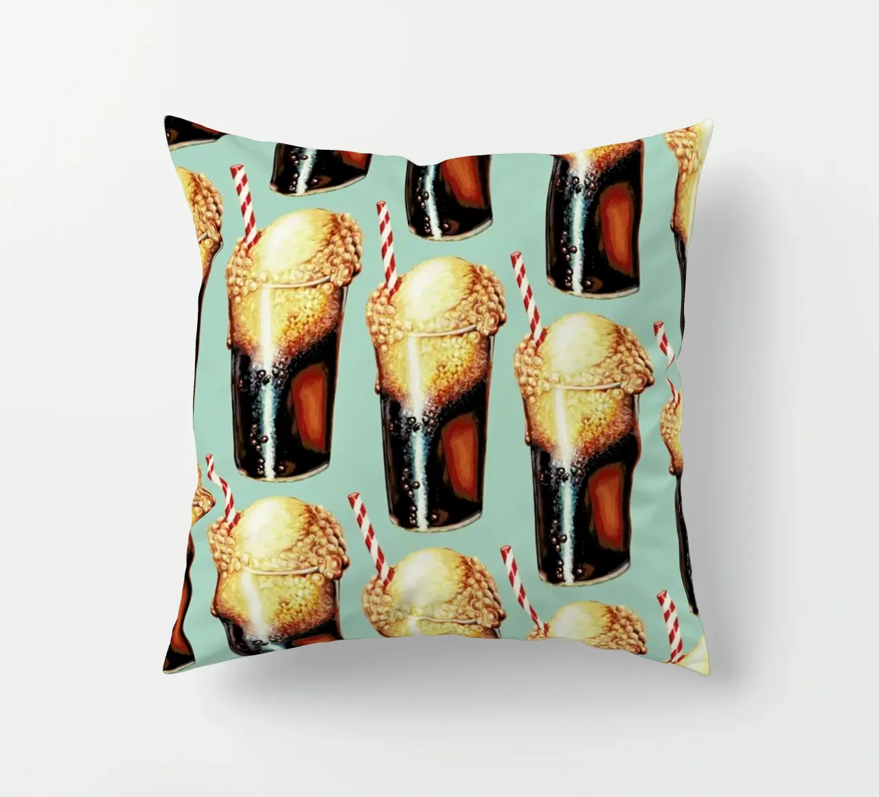 Rootbeer Float Pattern decorative cushion by Kelly Gilleran