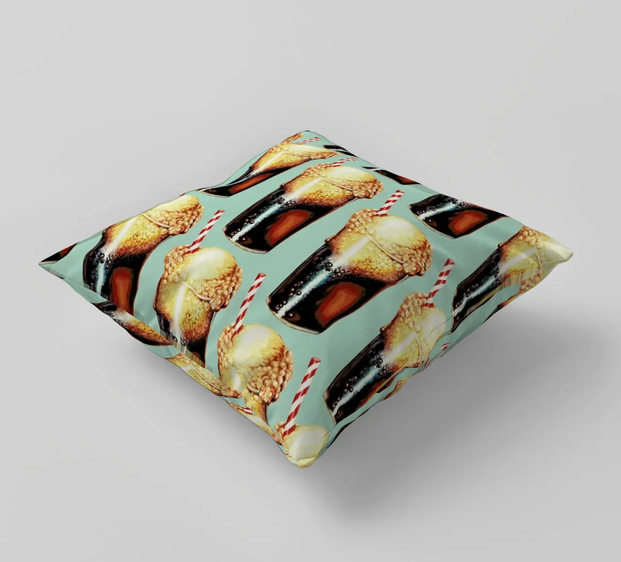 Rootbeer Float Pattern decorative cushion by Kelly Gilleran