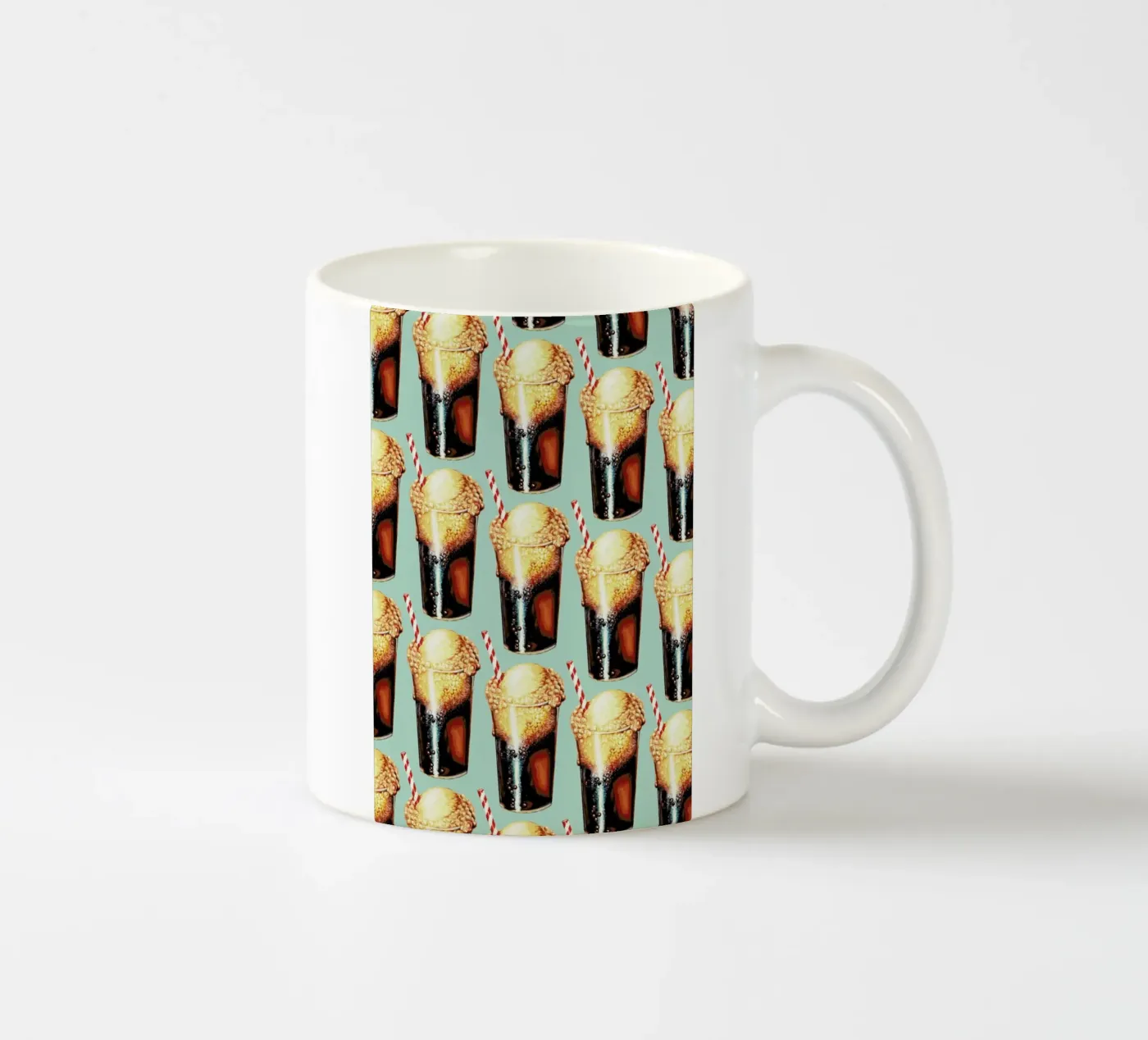 Rootbeer Float Pattern ceramic mug by Kelly Gilleran