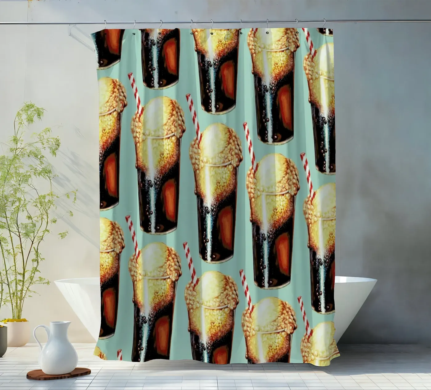 Rootbeer Float Pattern Duschvorhang von Kelly Gilleran