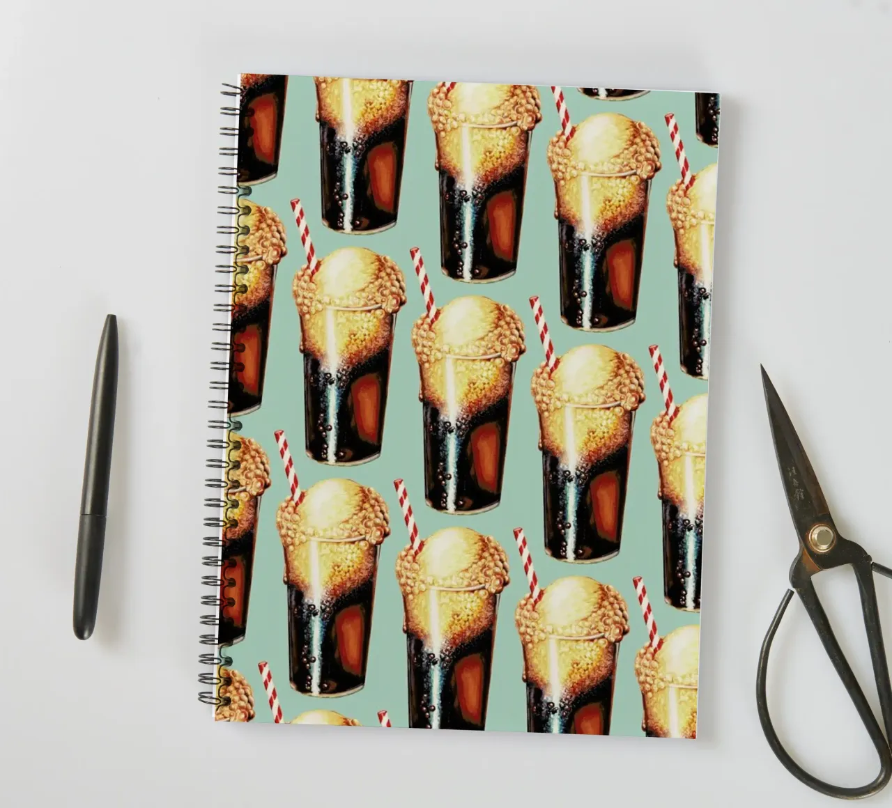 Rootbeer Float Pattern spiral notebook by Kelly Gilleran