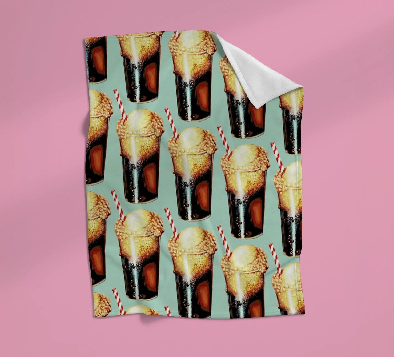 Rootbeer Float Pattern fleece blanket by Kelly Gilleran