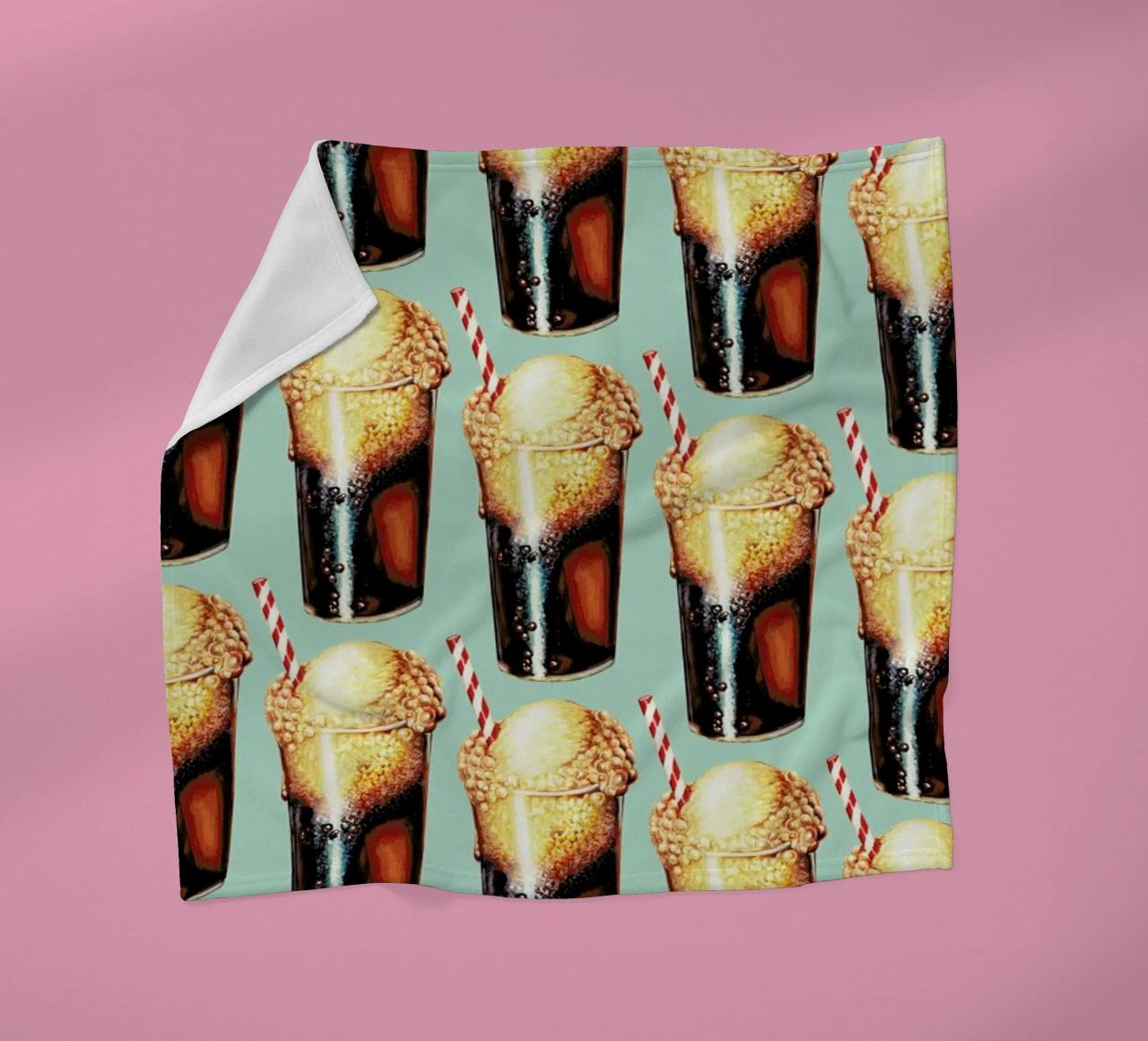 Rootbeer Float Pattern fleece blanket by Kelly Gilleran