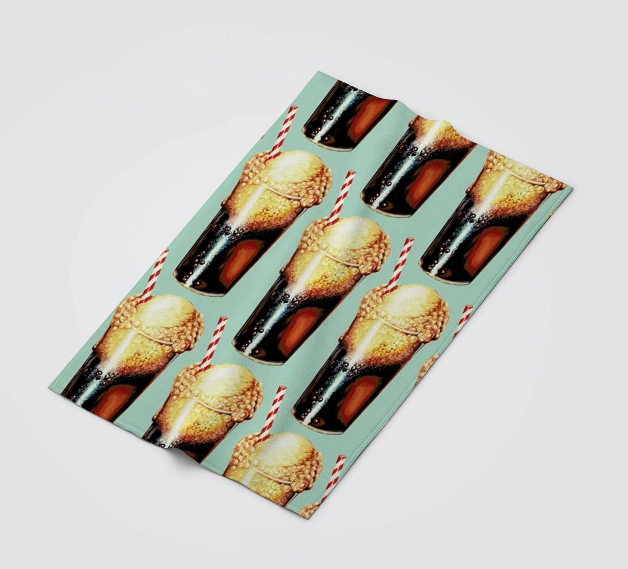 Rootbeer Float Pattern fleece blanket by Kelly Gilleran