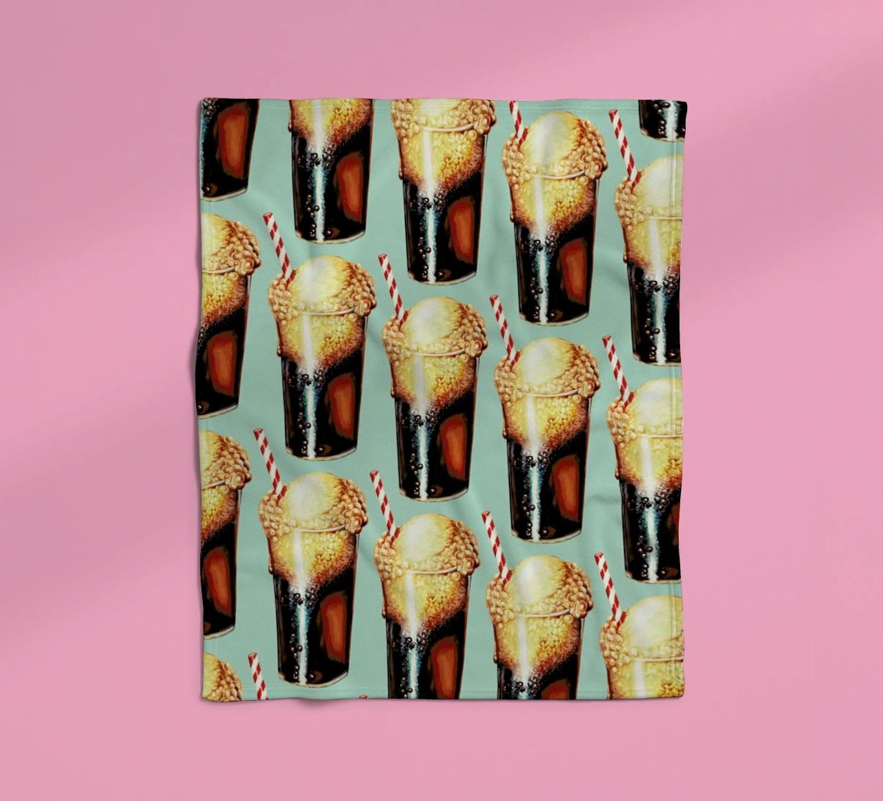 Rootbeer Float Pattern fleece blanket by Kelly Gilleran