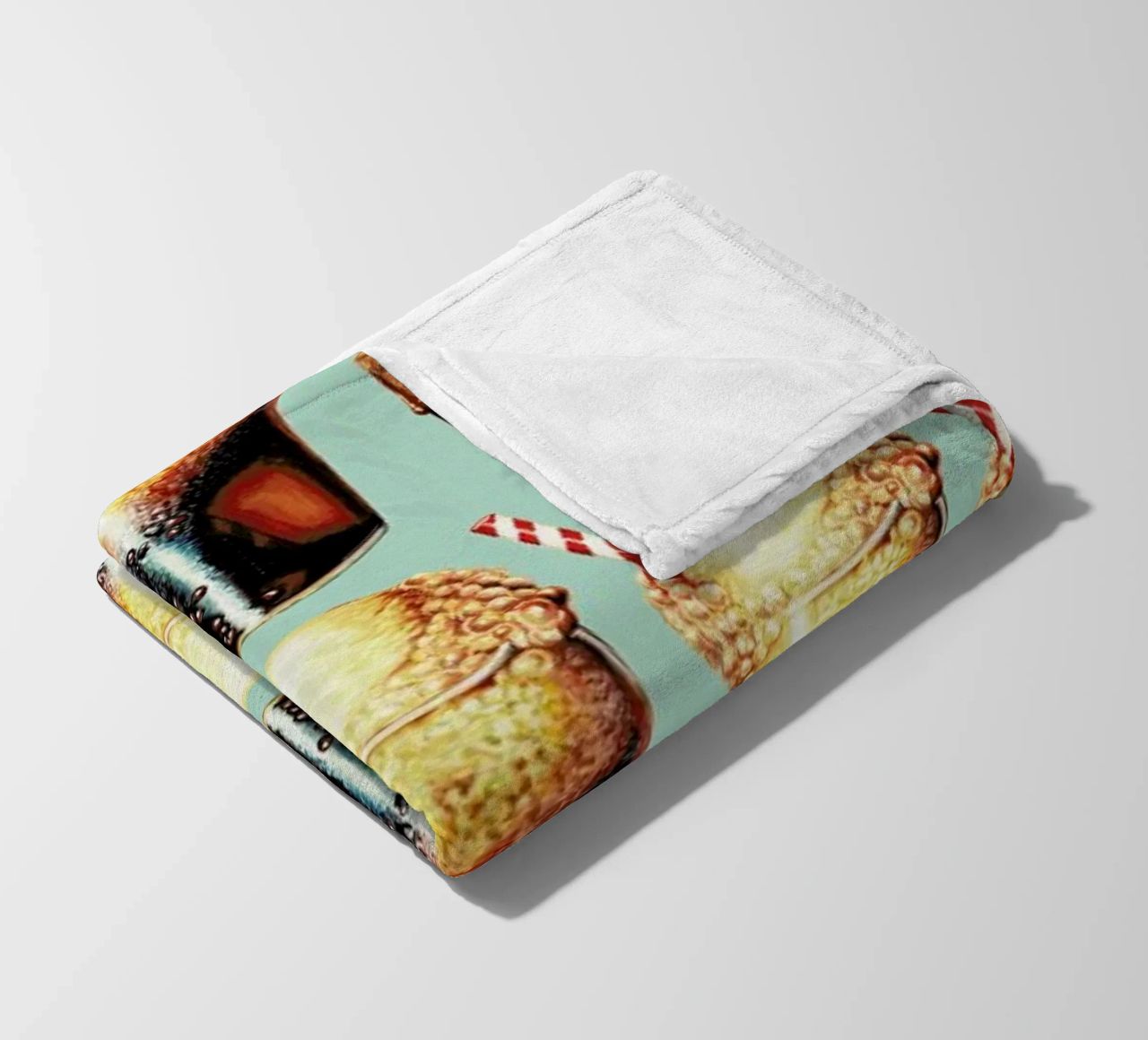 Rootbeer Float Pattern fleece blanket by Kelly Gilleran