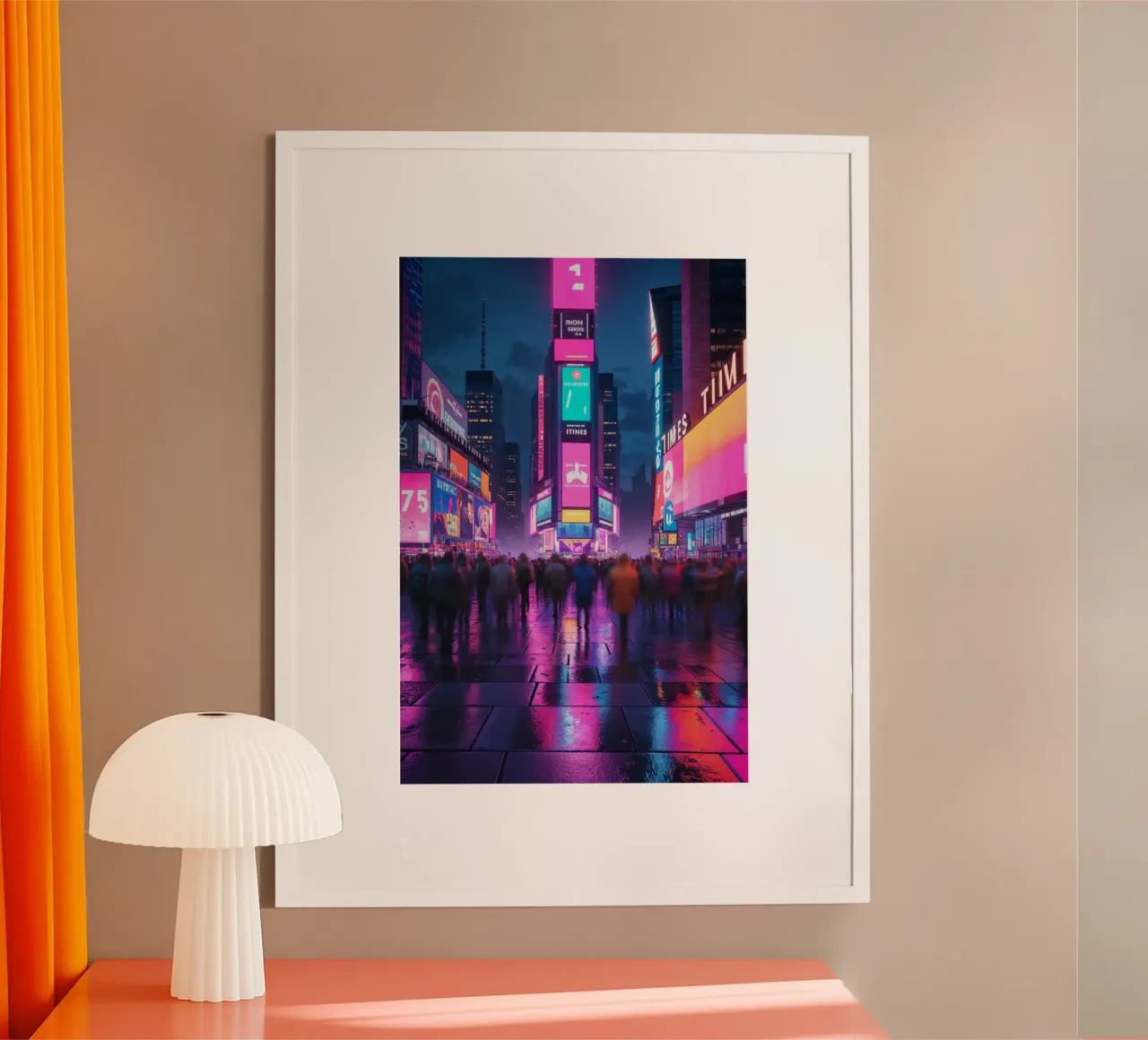 Times Square Nightscape in Vibrant Neon Hues poster da AlbertKlee