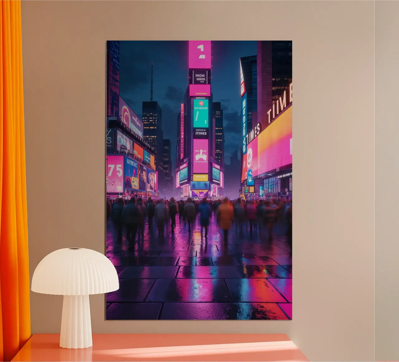 Times Square Nightscape in Vibrant Neon Hues poster da AlbertKlee