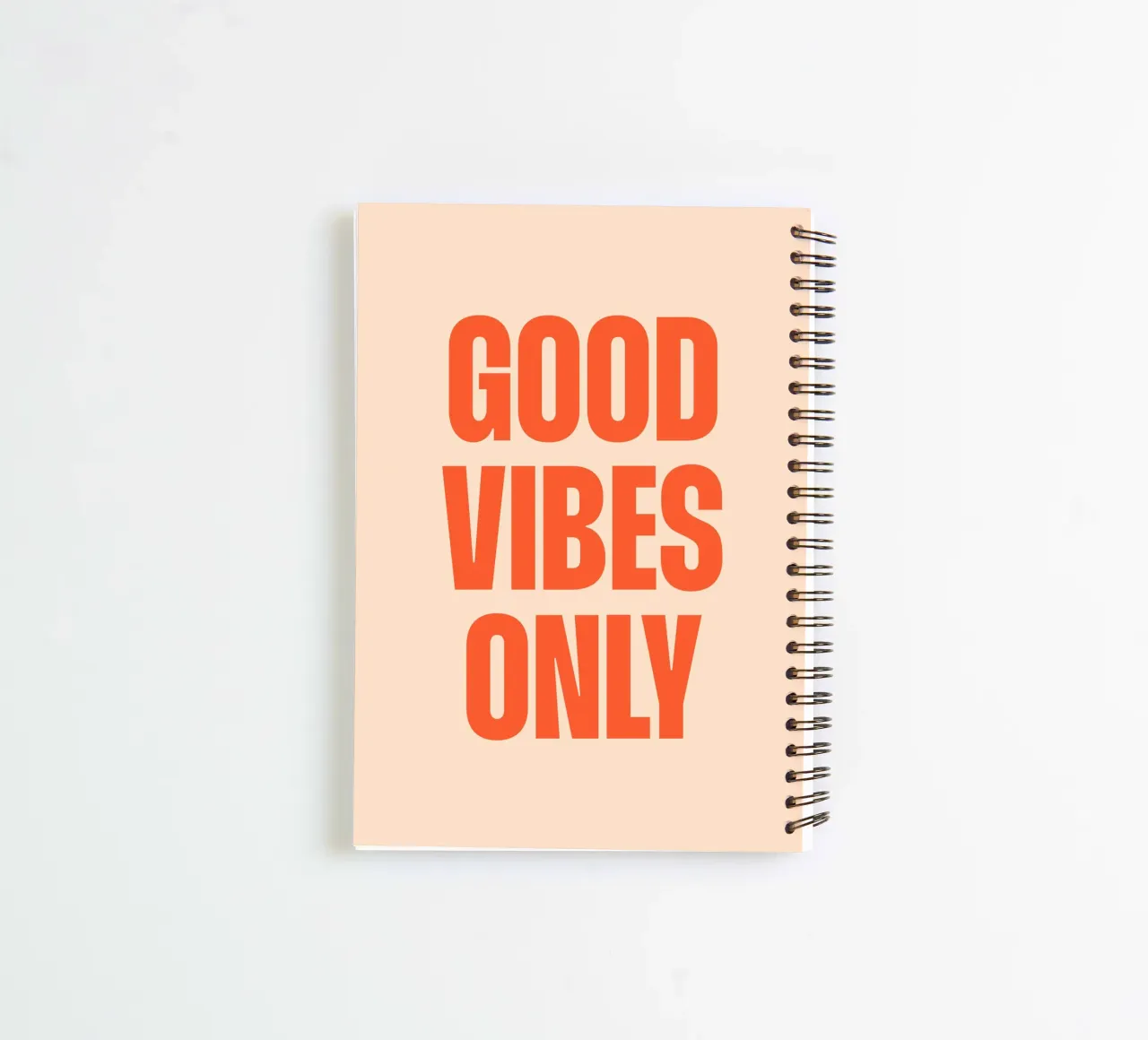 Good vibes only (Orange tone) spiral notebook by Paigaam Studio