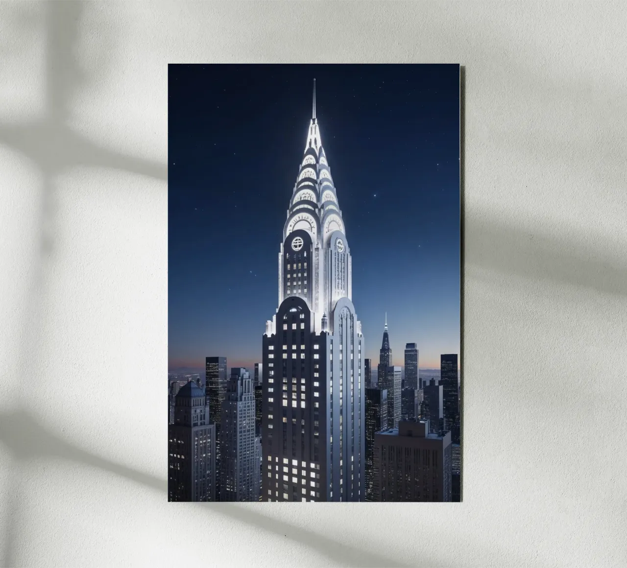 Illuminated Chrysler Building Under Stars alluminio dibond da AlbertKlee