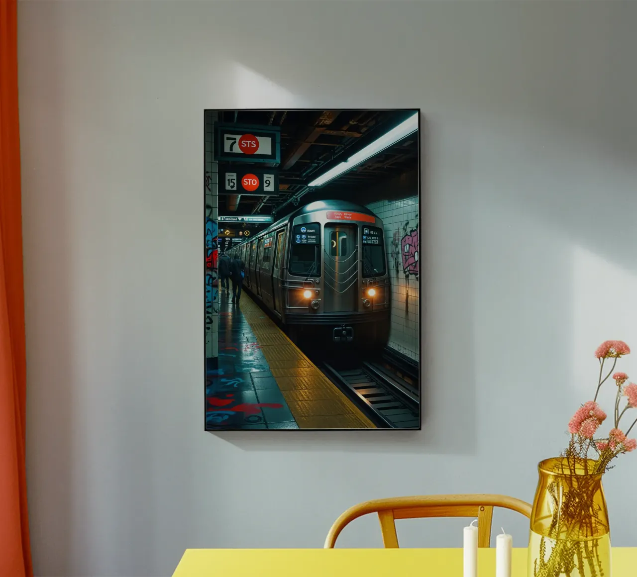 Underground NYC Subway with Urban Graffiti plexiglass da AlbertKlee