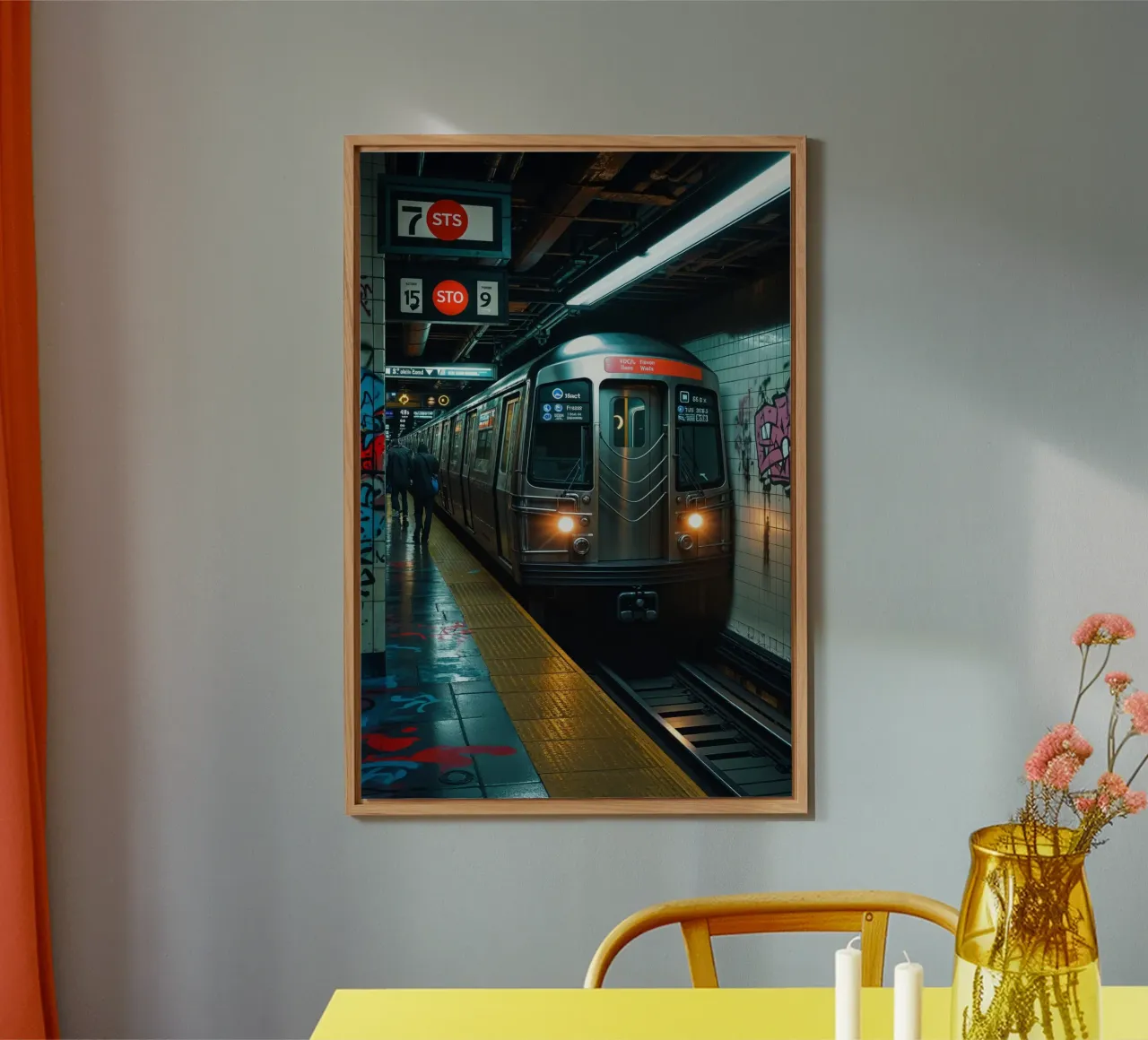 Underground NYC Subway with Urban Graffiti alluminio dibond da AlbertKlee