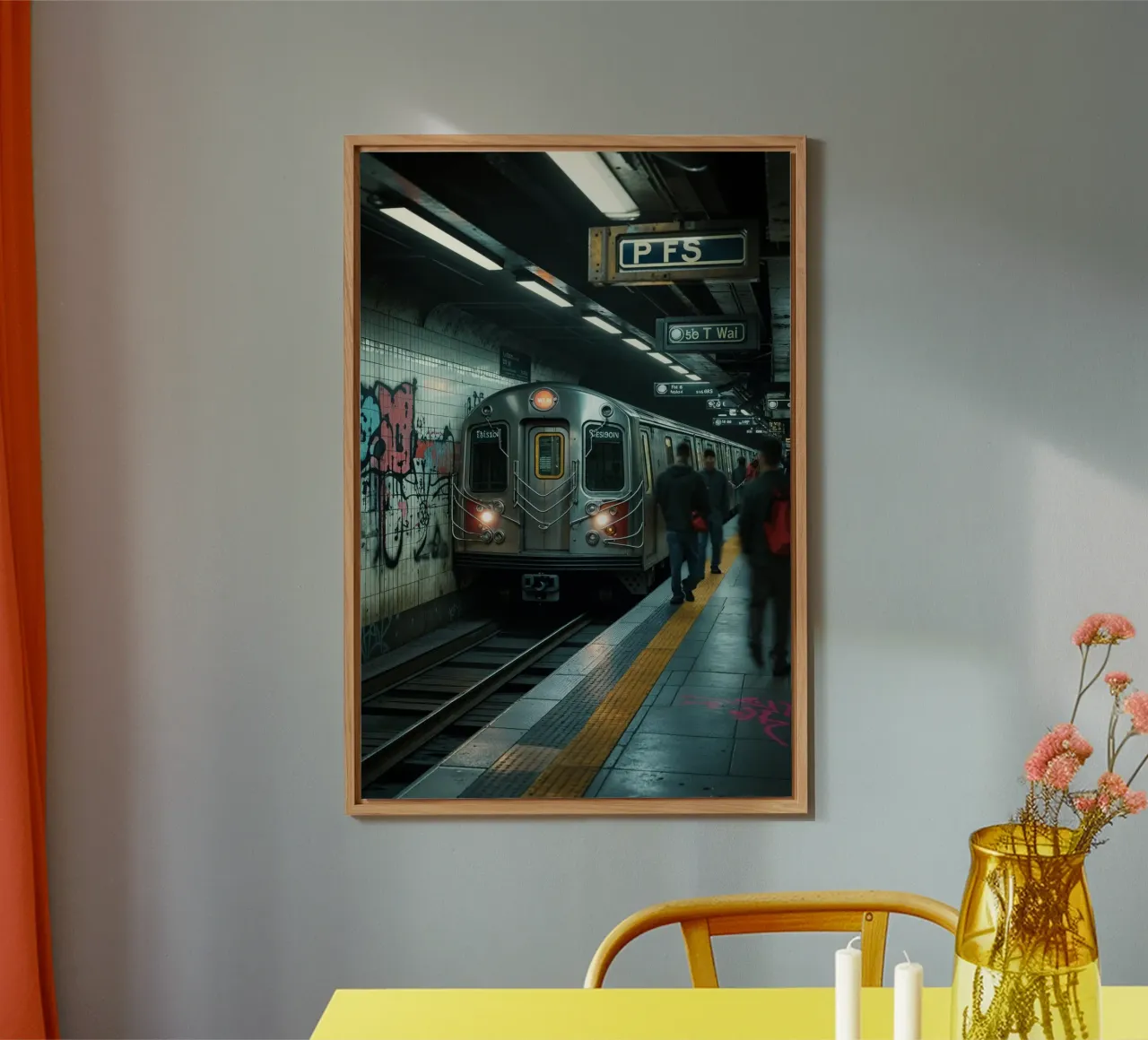 Urban Subway Scene with NYC Street Vibes alluminio dibond da AlbertKlee