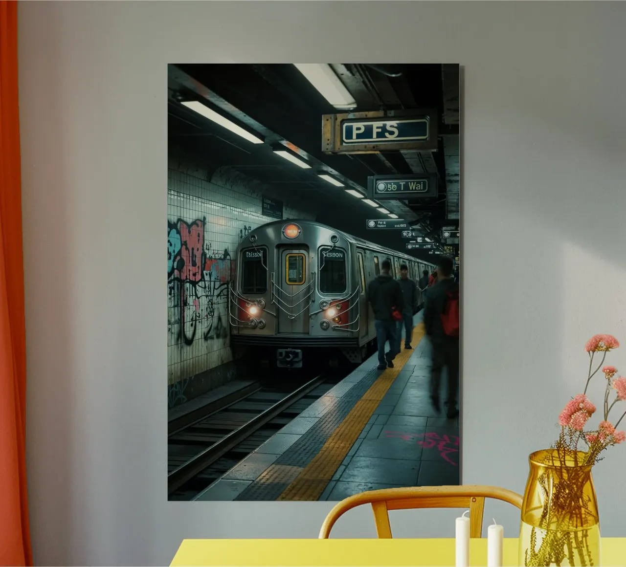 Urban Subway Scene with NYC Street Vibes alluminio dibond da AlbertKlee